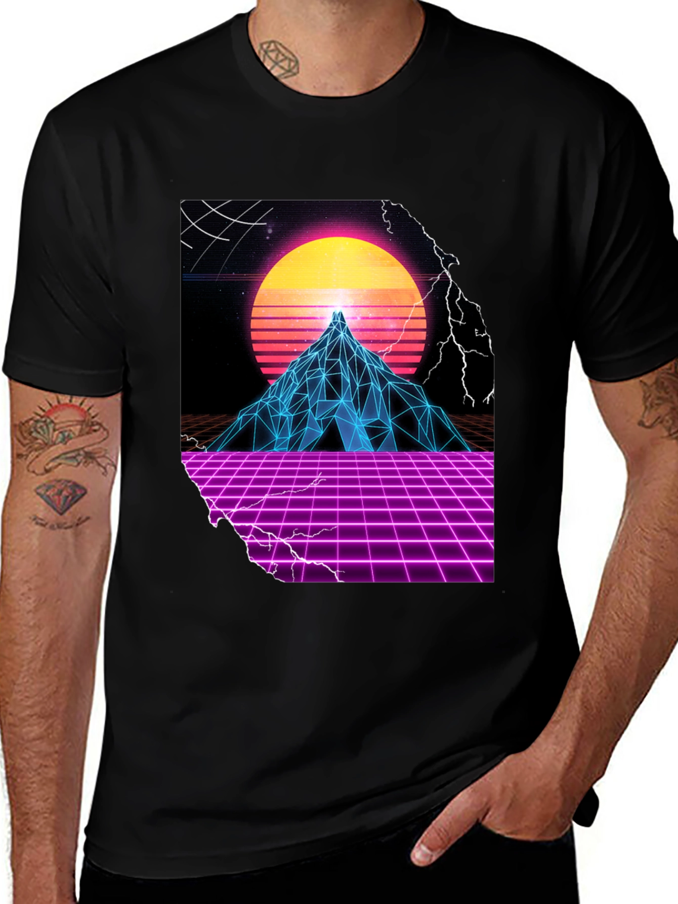 Variant 21 of Retro 80s Synthwave Graphic Tee - Black