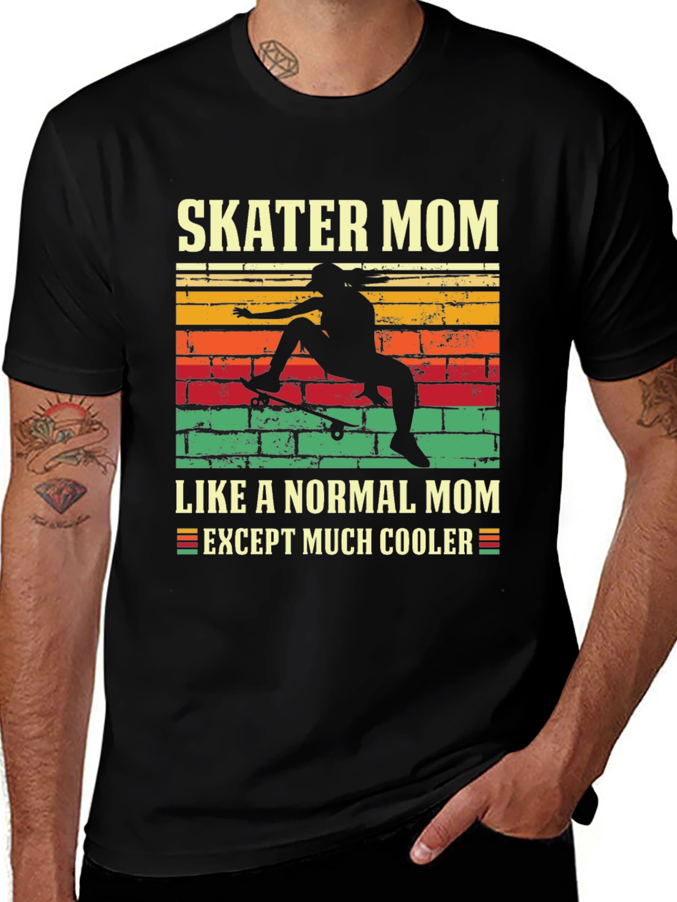 Variant 9 of Skater Mom Tee - Cool Mom T-Shirt