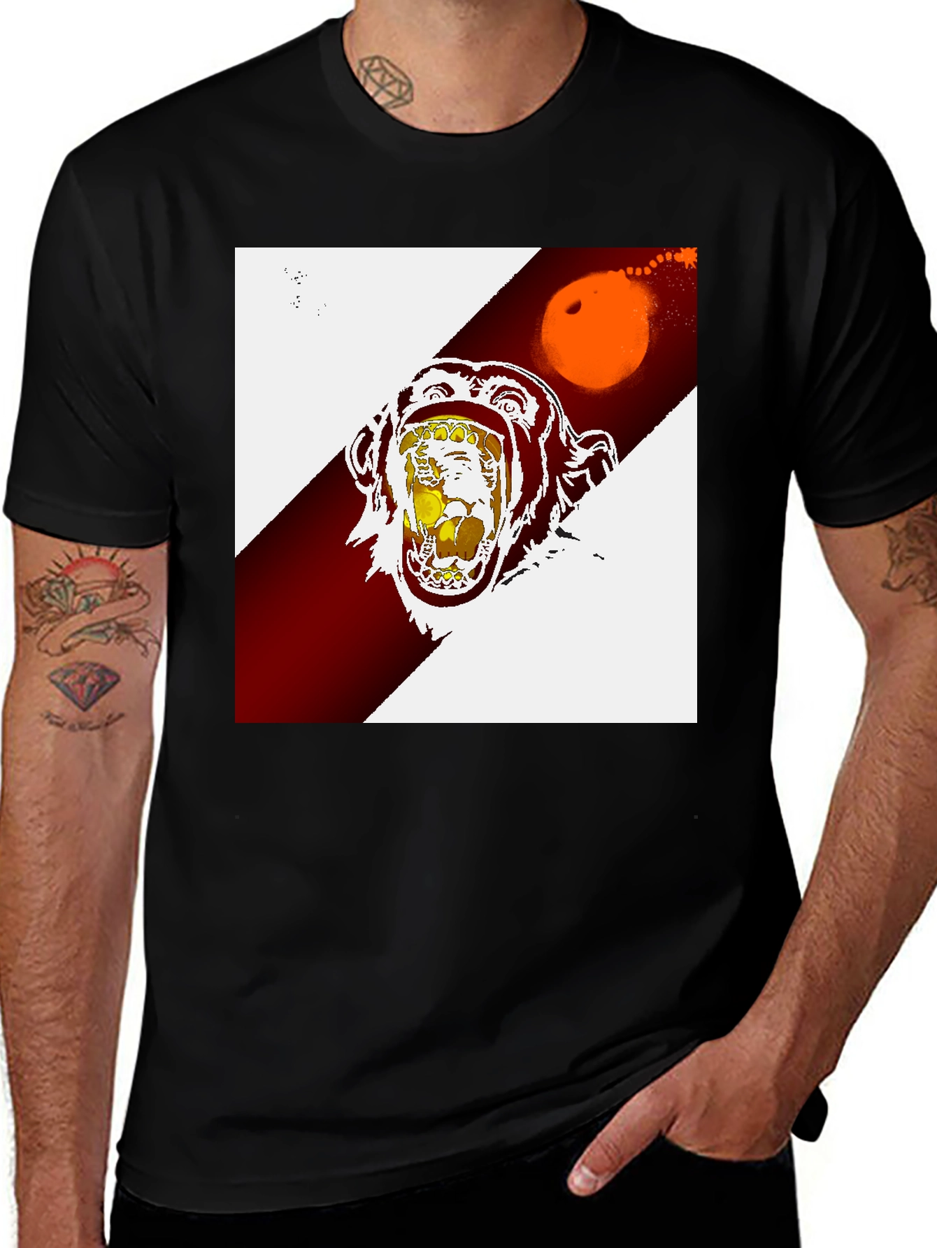 Variant 7 of Graphic Tee - Screaming Monkey Face