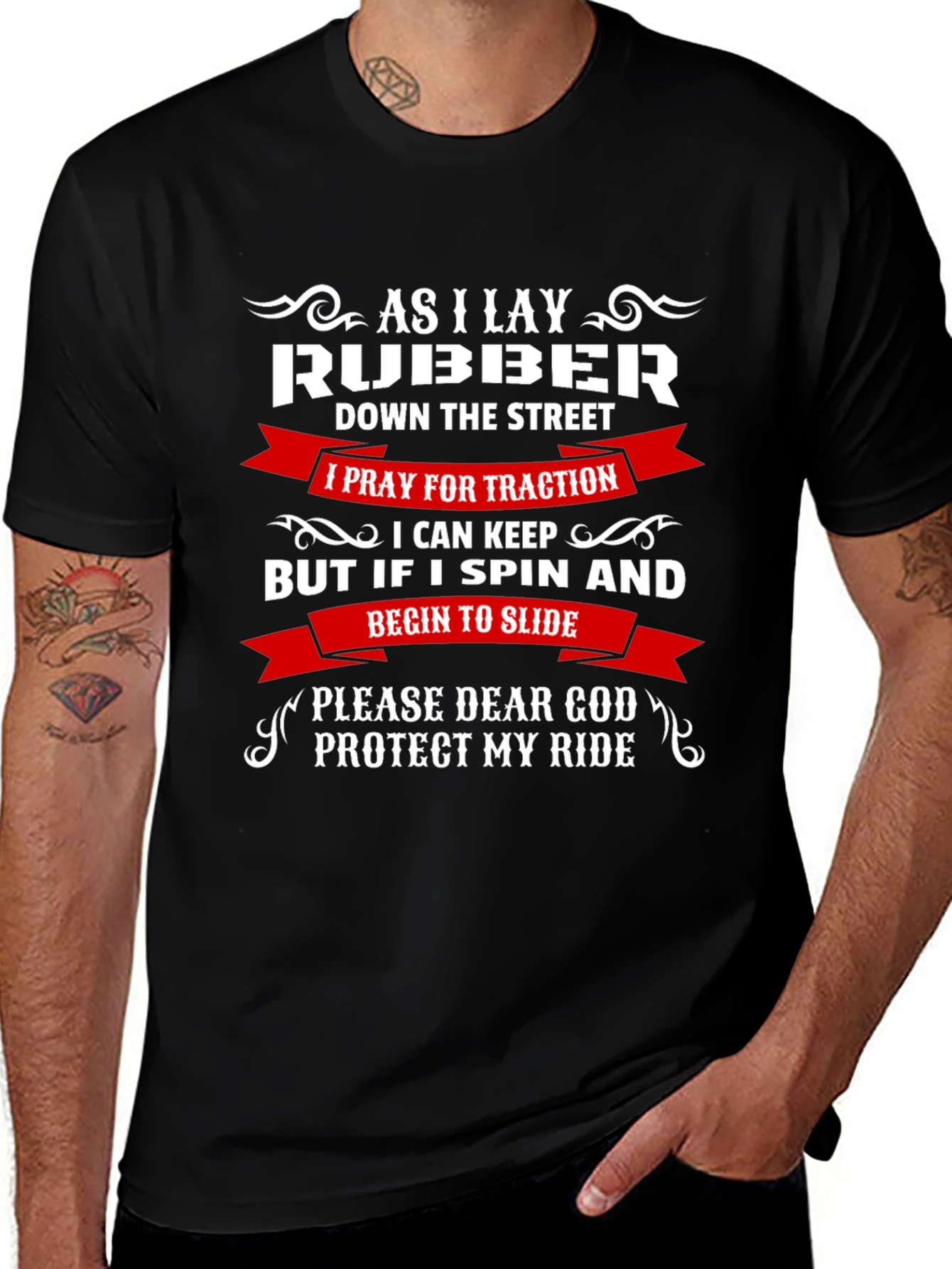 Variant 8 of As I Lay Rubber Graphic T-Shirt - Protect My Ride