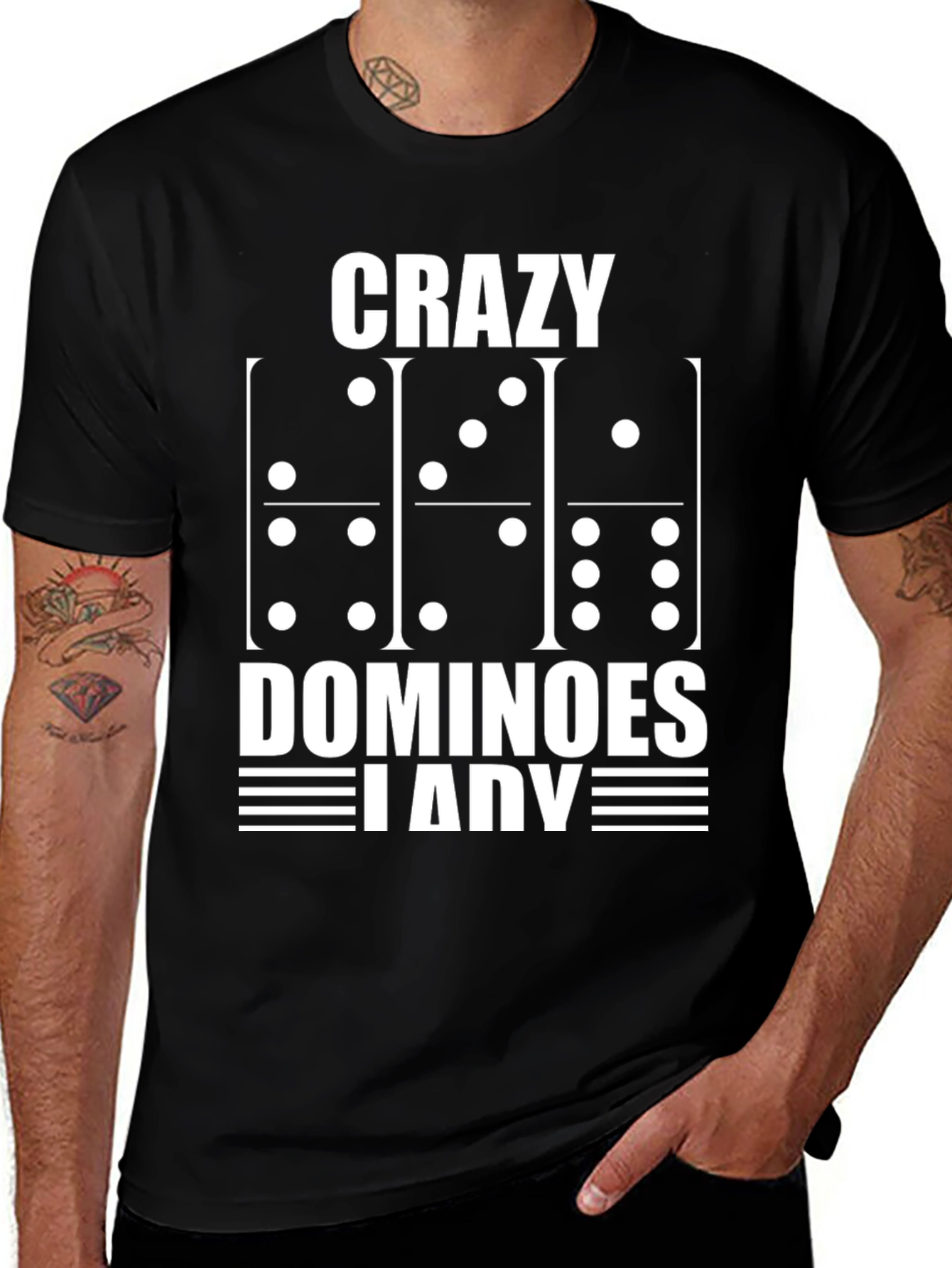 Variant 16 of Crazy Dominoes Lady Graphic Tee