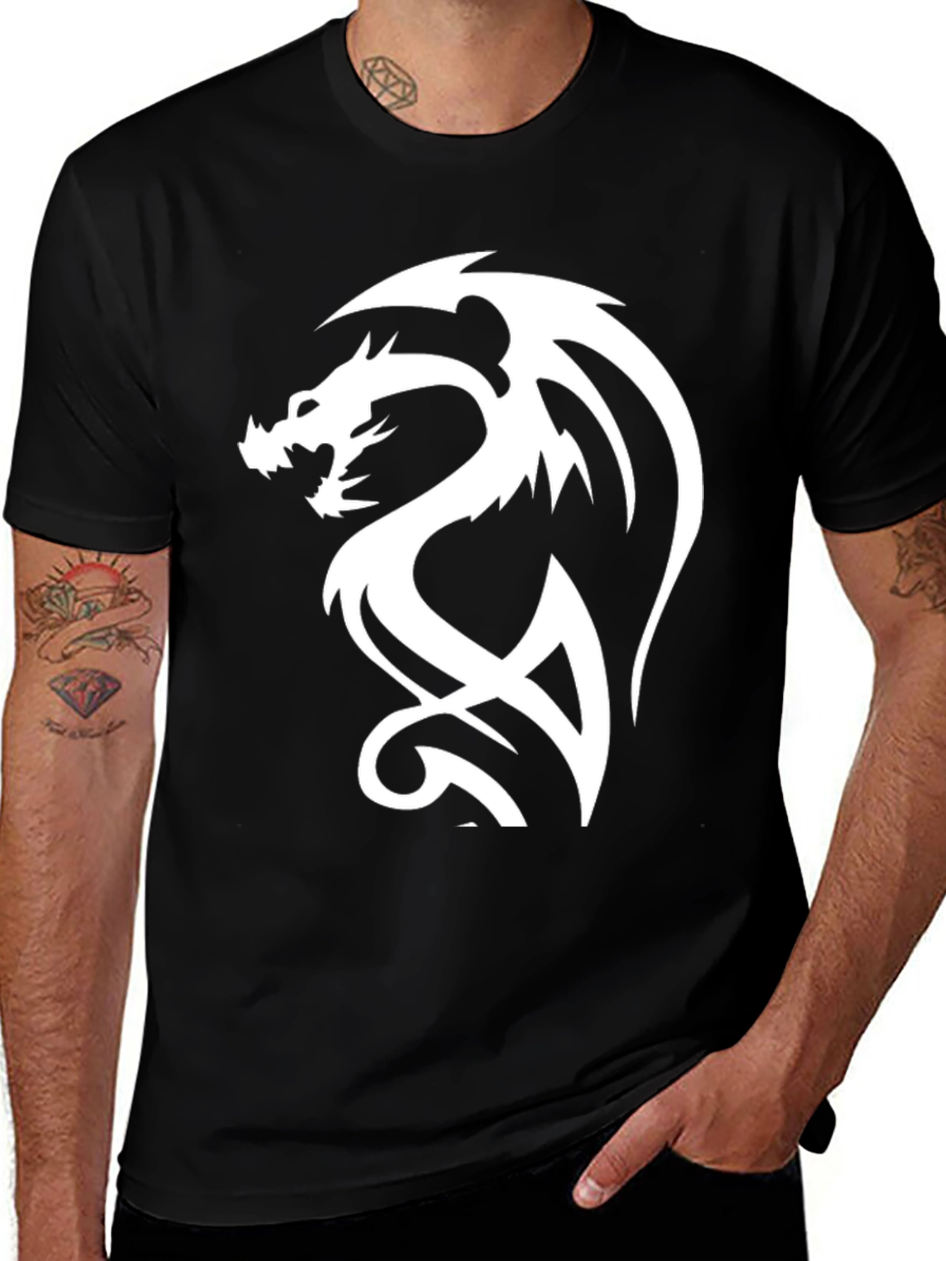 Variant 11 of Dragon Graphic Black T-Shirt - Bold & Stylish