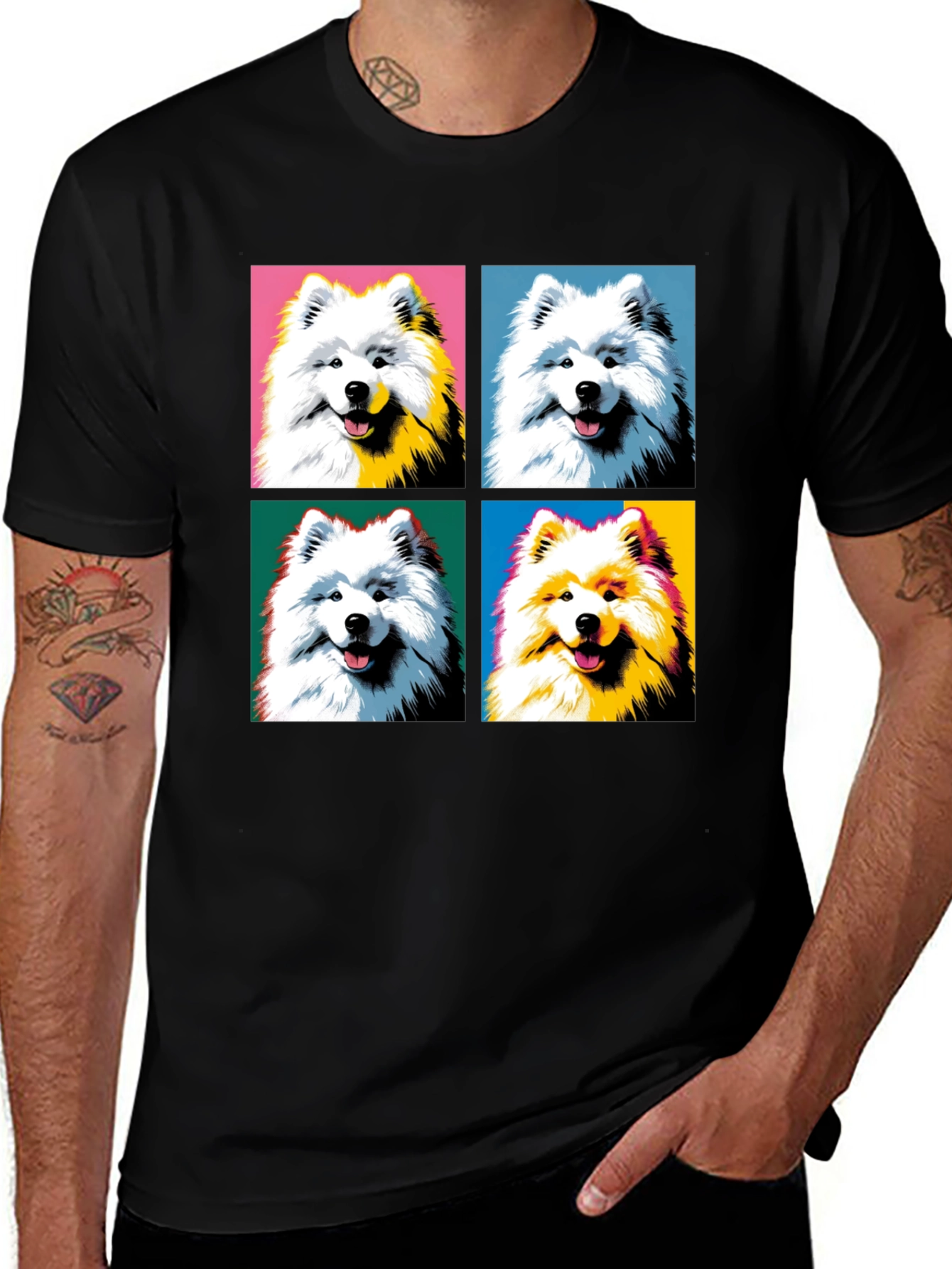 Pop Art Samoyed Dog Graphic Tee
