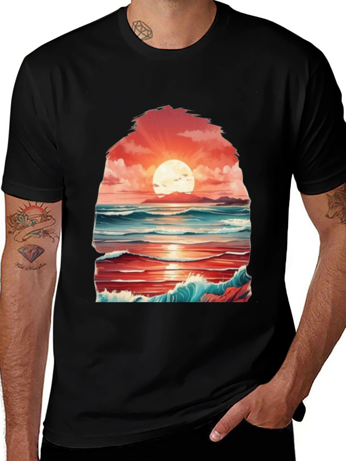 Variant 3 of Sunset Seascape Graphic Tee