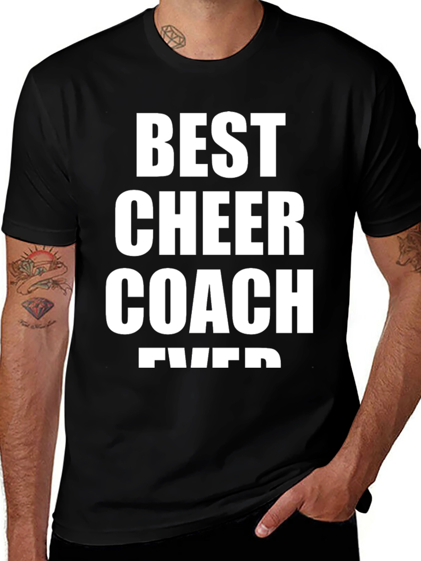 Variant 6 of Best Cheer Coach Ever T-Shirt - Black Cotton Tee