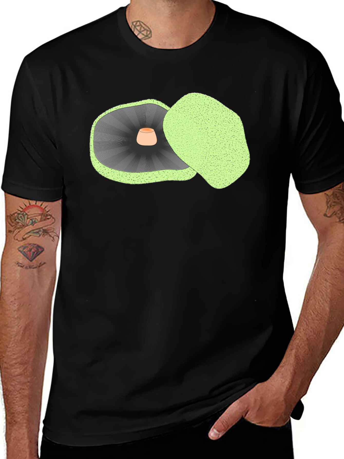 Variant 12 of Mushroom Graphic Tee - Casual Black T-Shirt