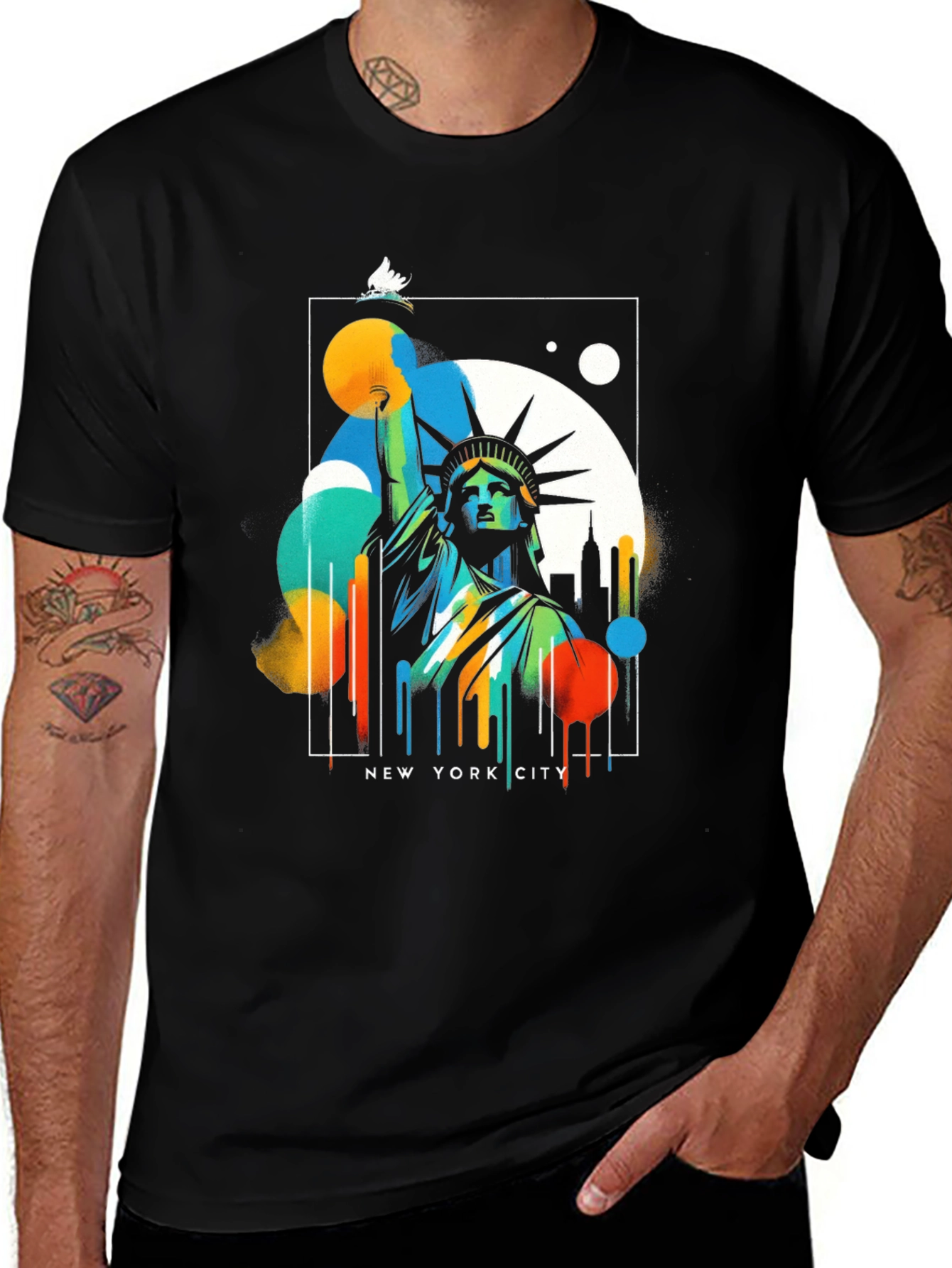 Variant 29 of New York City Liberty Graphic Tee - Black