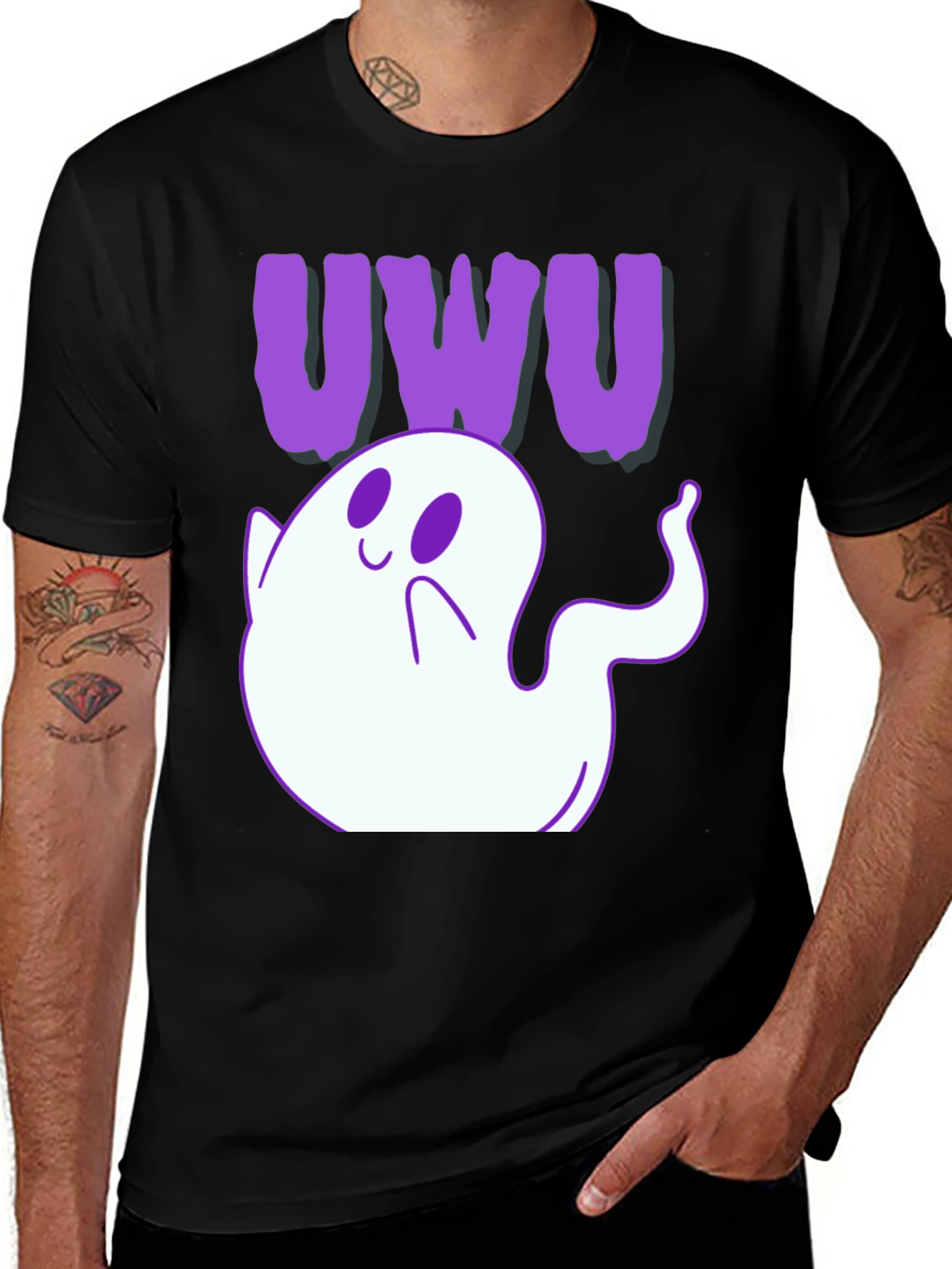 Variant 13 of Cute Ghost "UWU" T-Shirt