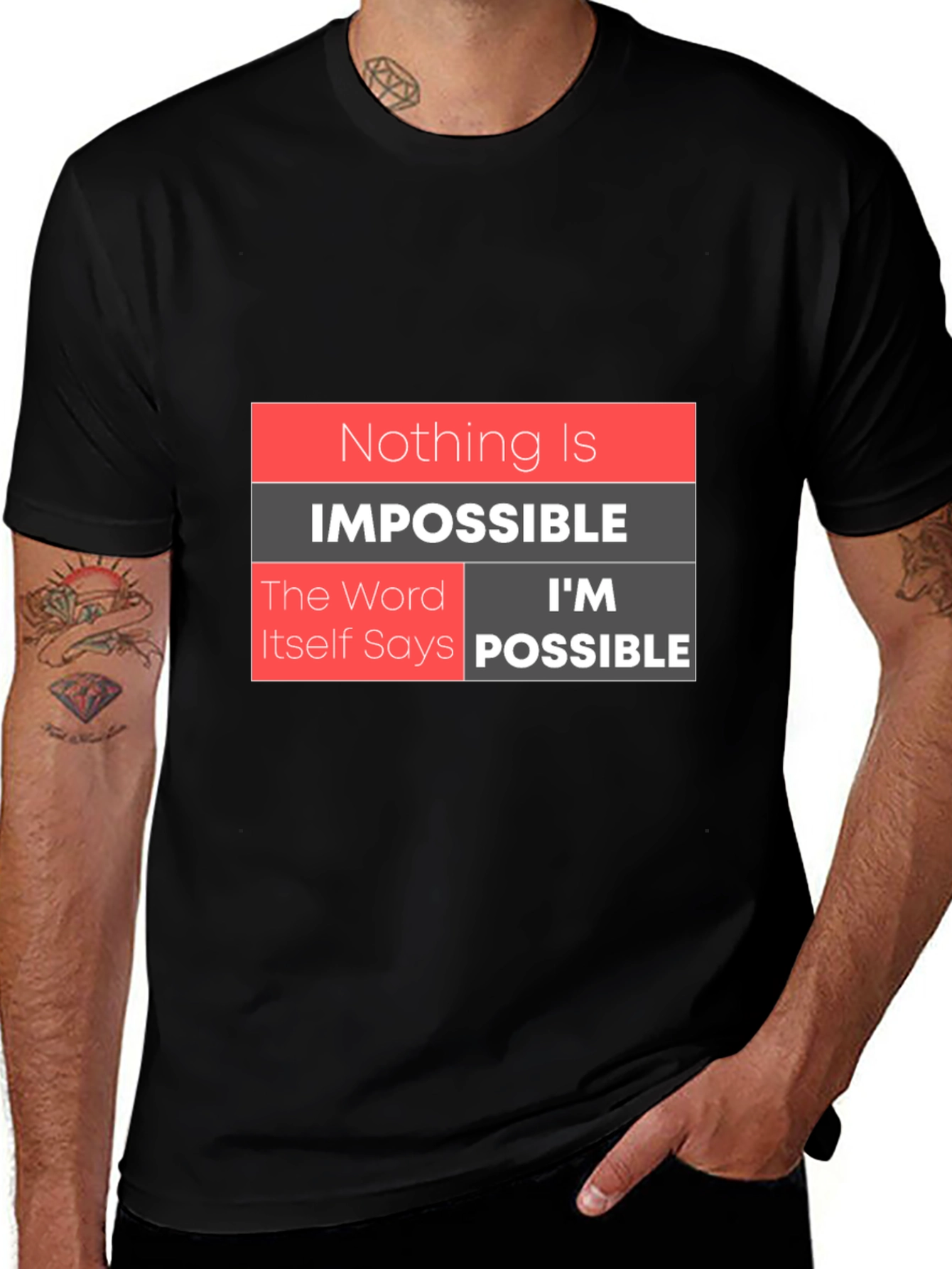 Variant 19 of Inspirational Nothing Is Impossible Graphic T-Shirt