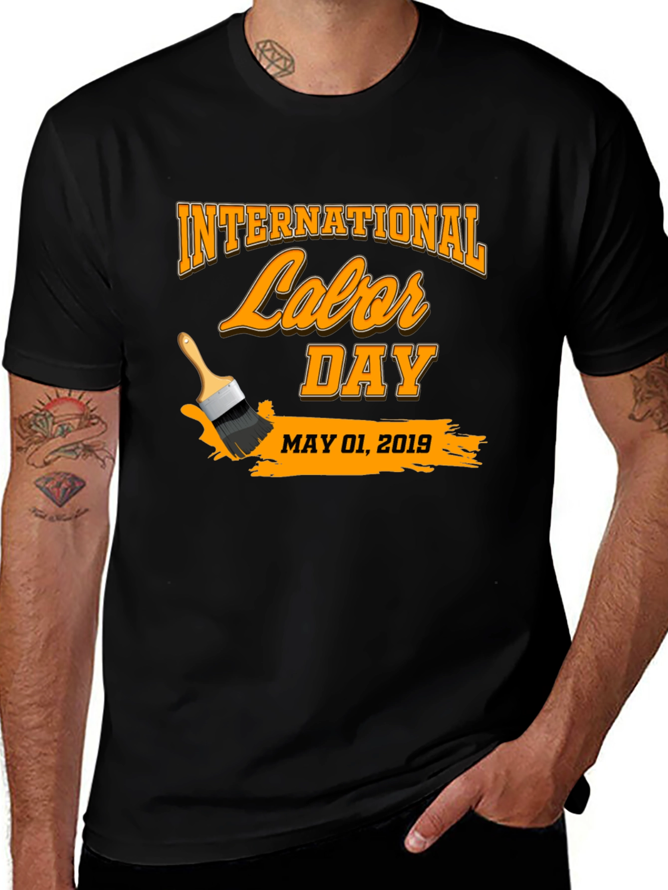 International Labor Day Black T-Shirt