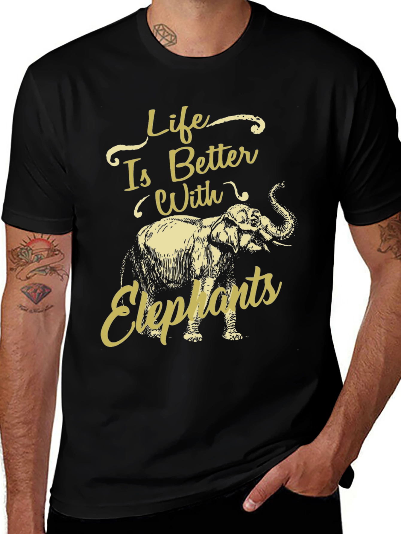 Variant 12 of Life Is Better With Elephants Graphic Tee