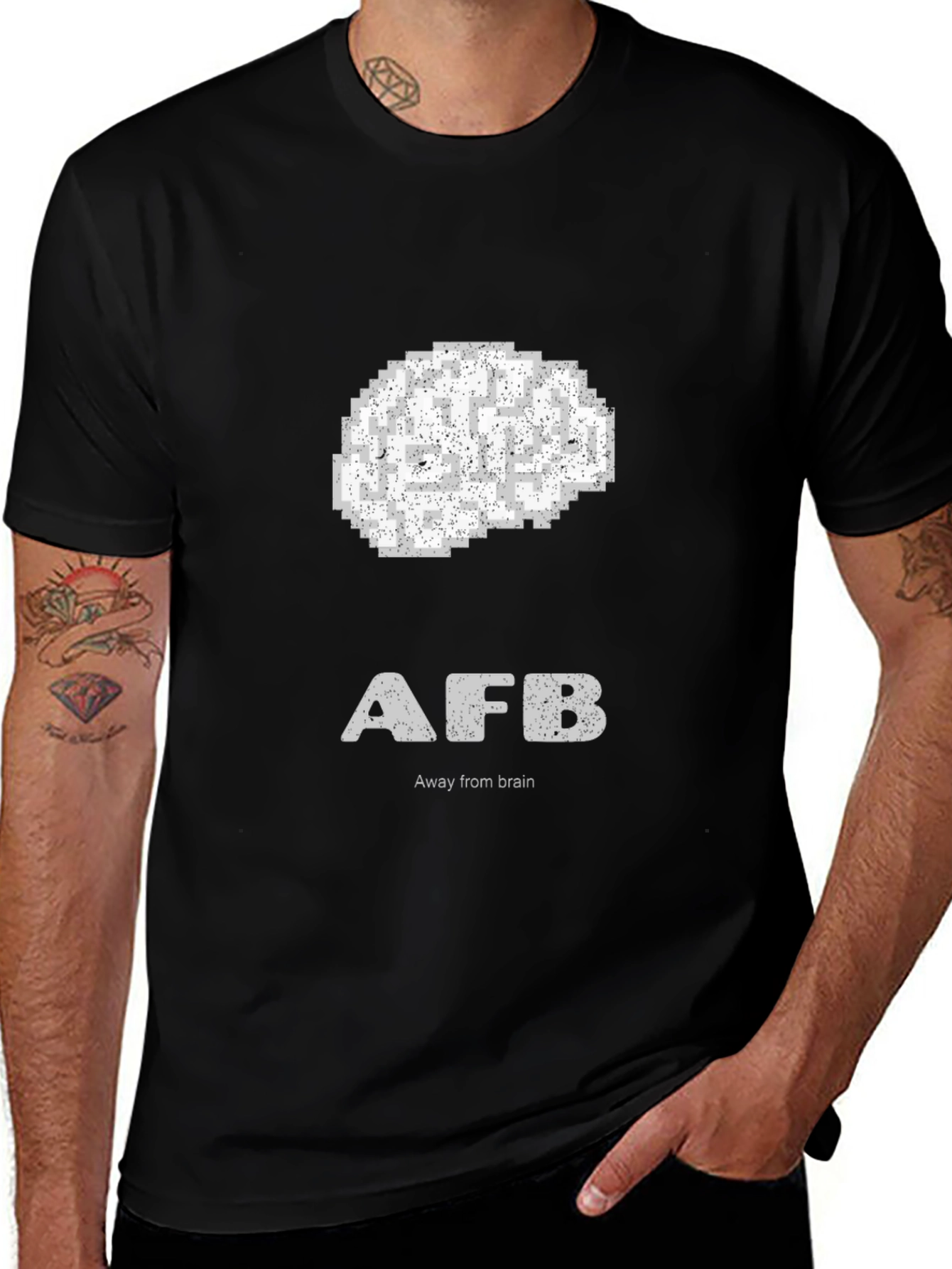Variant 12 of Away From Brain - Funny Graphic Tee