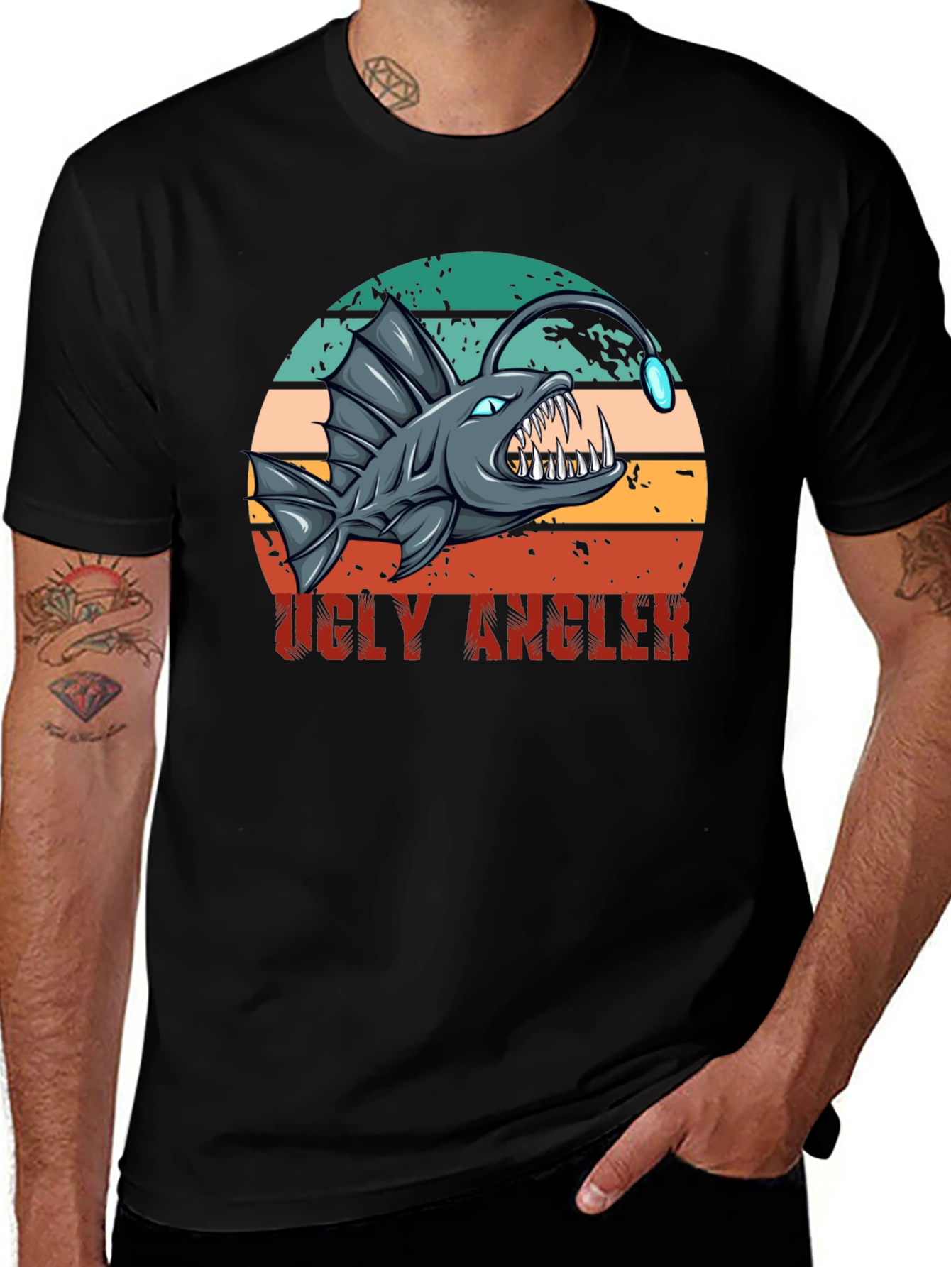 Variant 5 of Ugly Angler Fish Graphic Tee - Retro Style