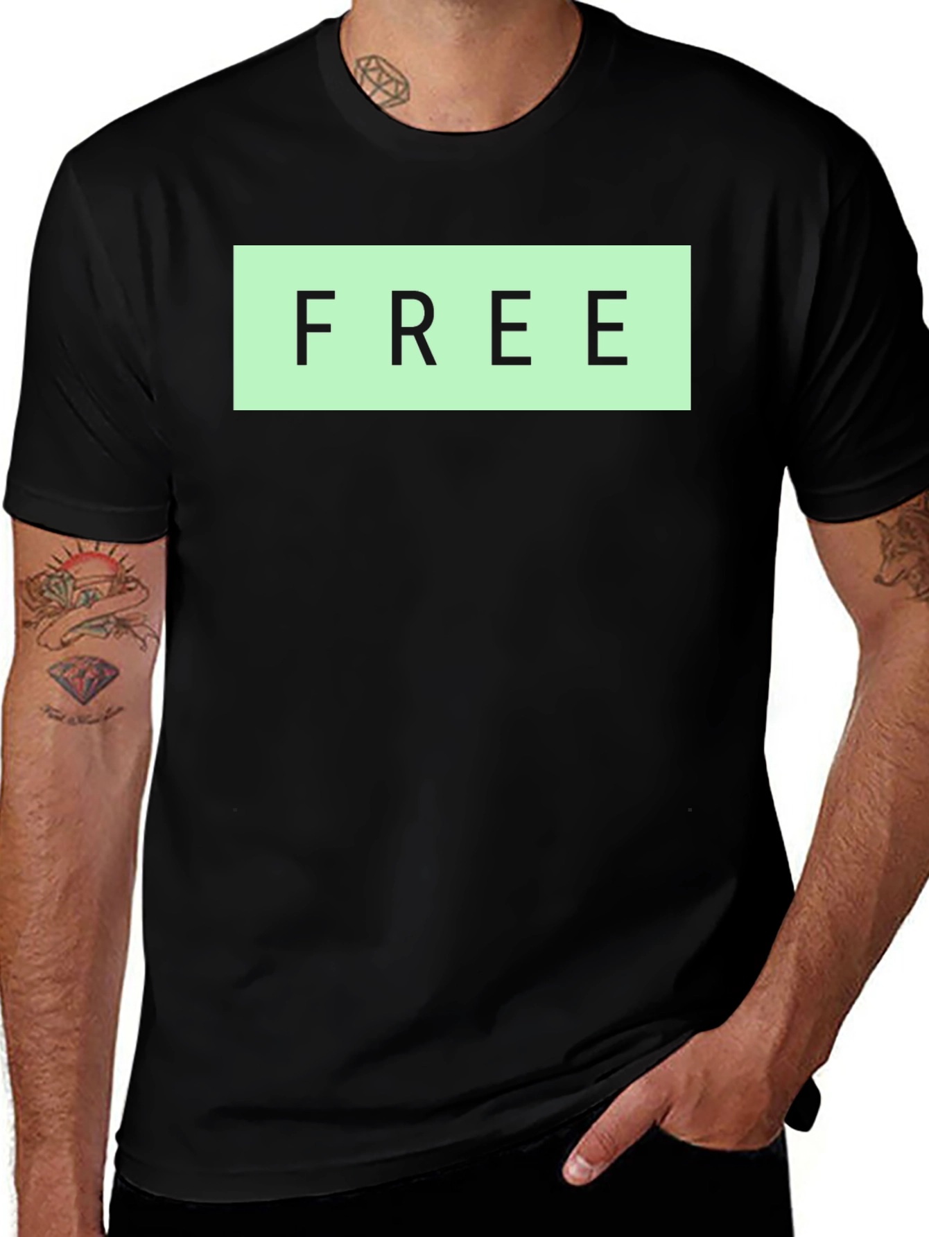 Variant 3 of Men's Black Graphic T-Shirt - FREE Print