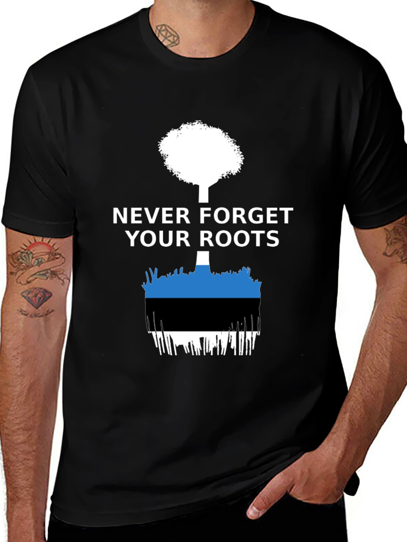 Never Forget Your Roots Estonia Flag T-Shirt