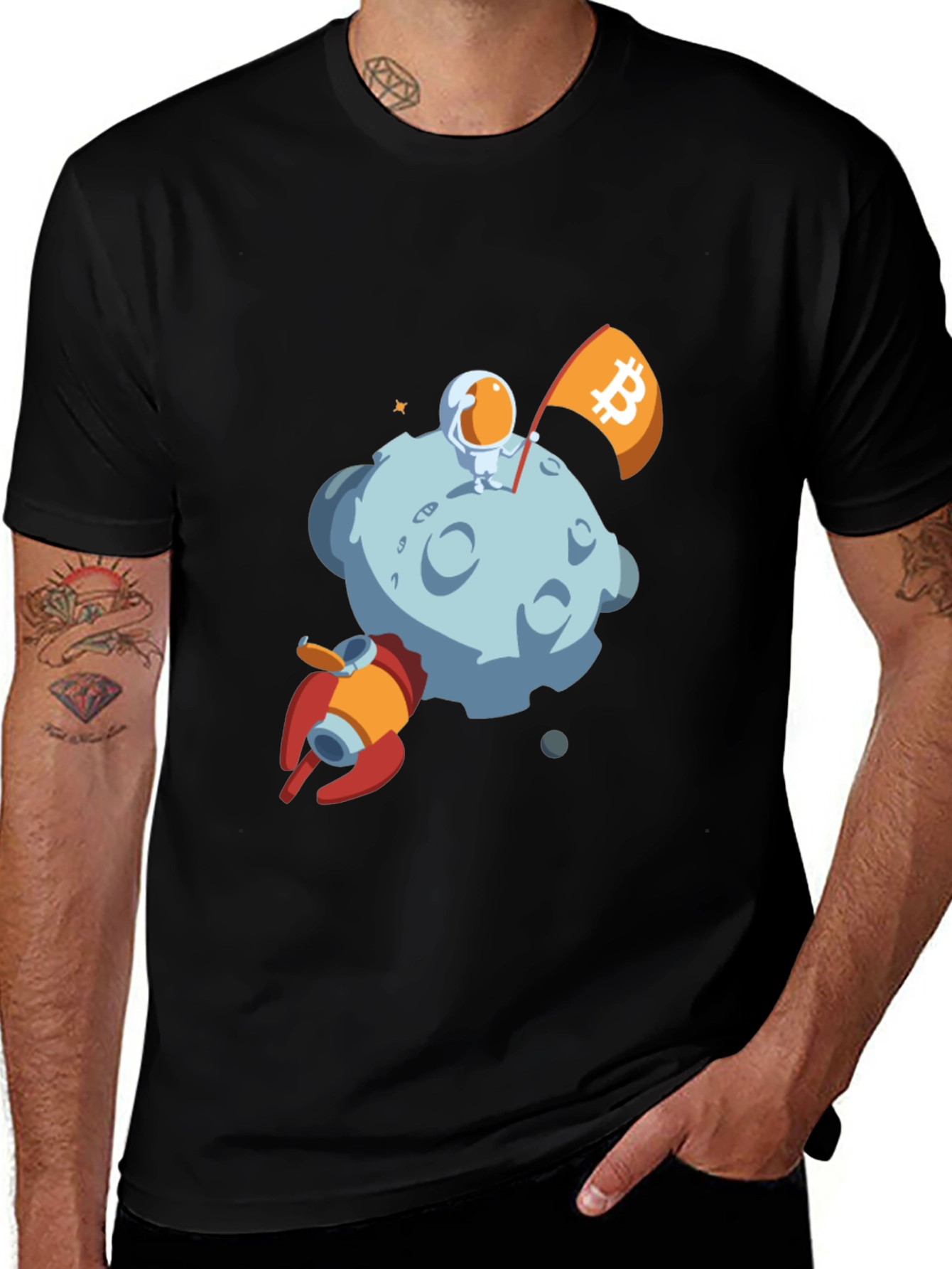 Bitcoin Astronaut Moon Landing T-Shirt