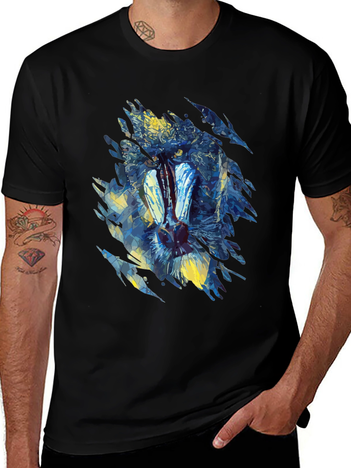 Variant 10 of Abstract Mandrill Graphic Tee