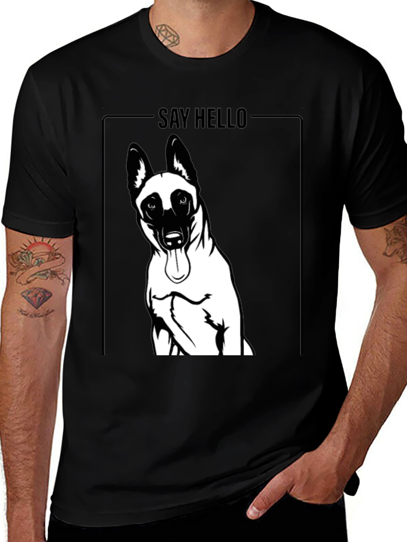 Variant 30 of Dog Graphic T-Shirt - Say Hello