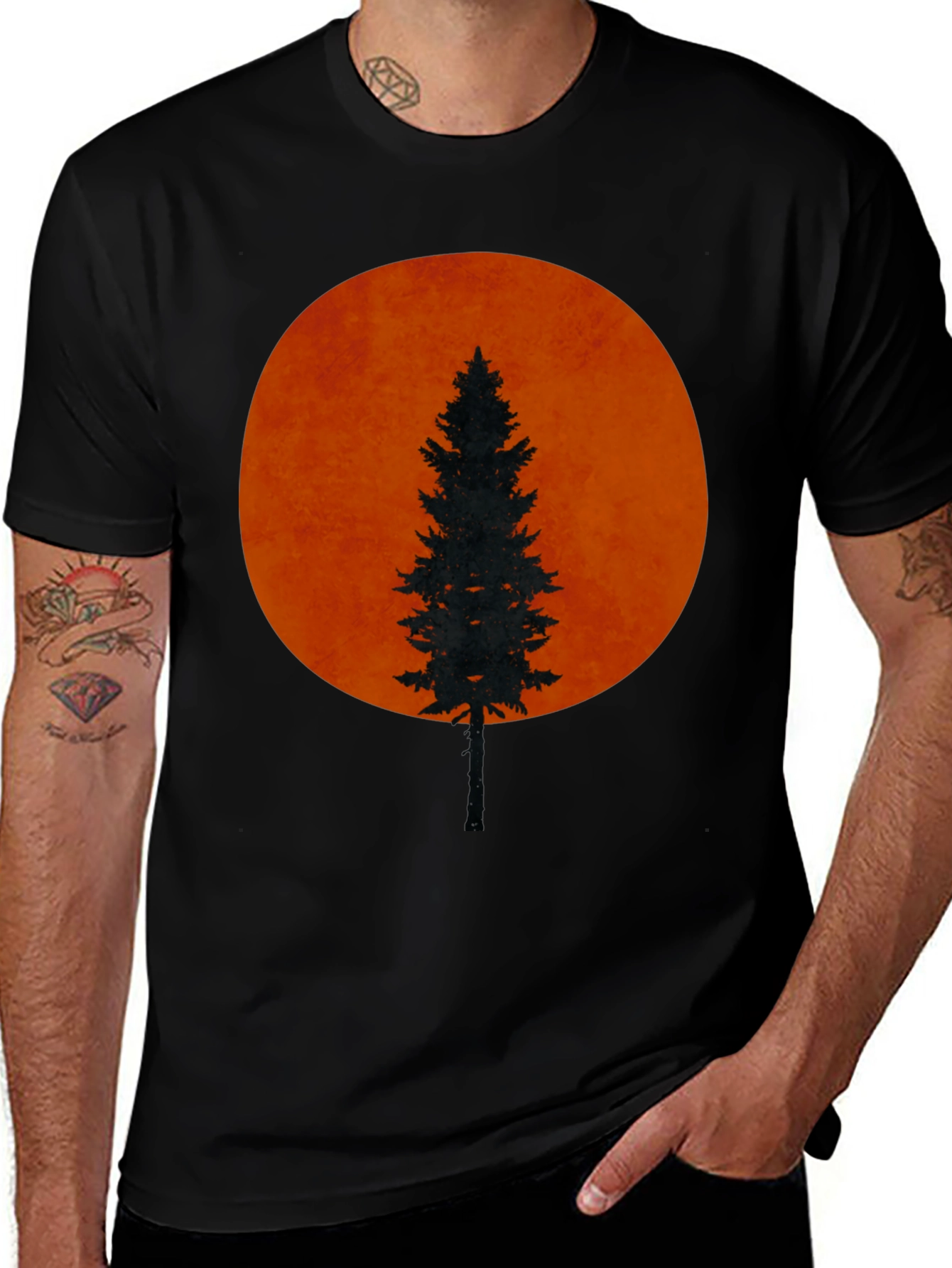 Variant 30 of Sunset Tree Graphic Tee - Nature Lover's Shirt