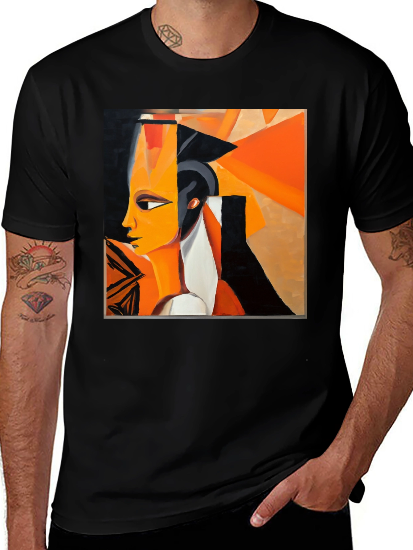 Variant 20 of Abstract Art Tee: Stylish Geometric Portrait Shirt