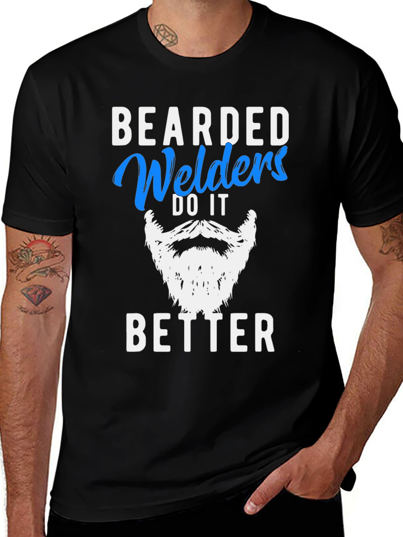 Black Bearded Welders Do It Better T-Shirt main image