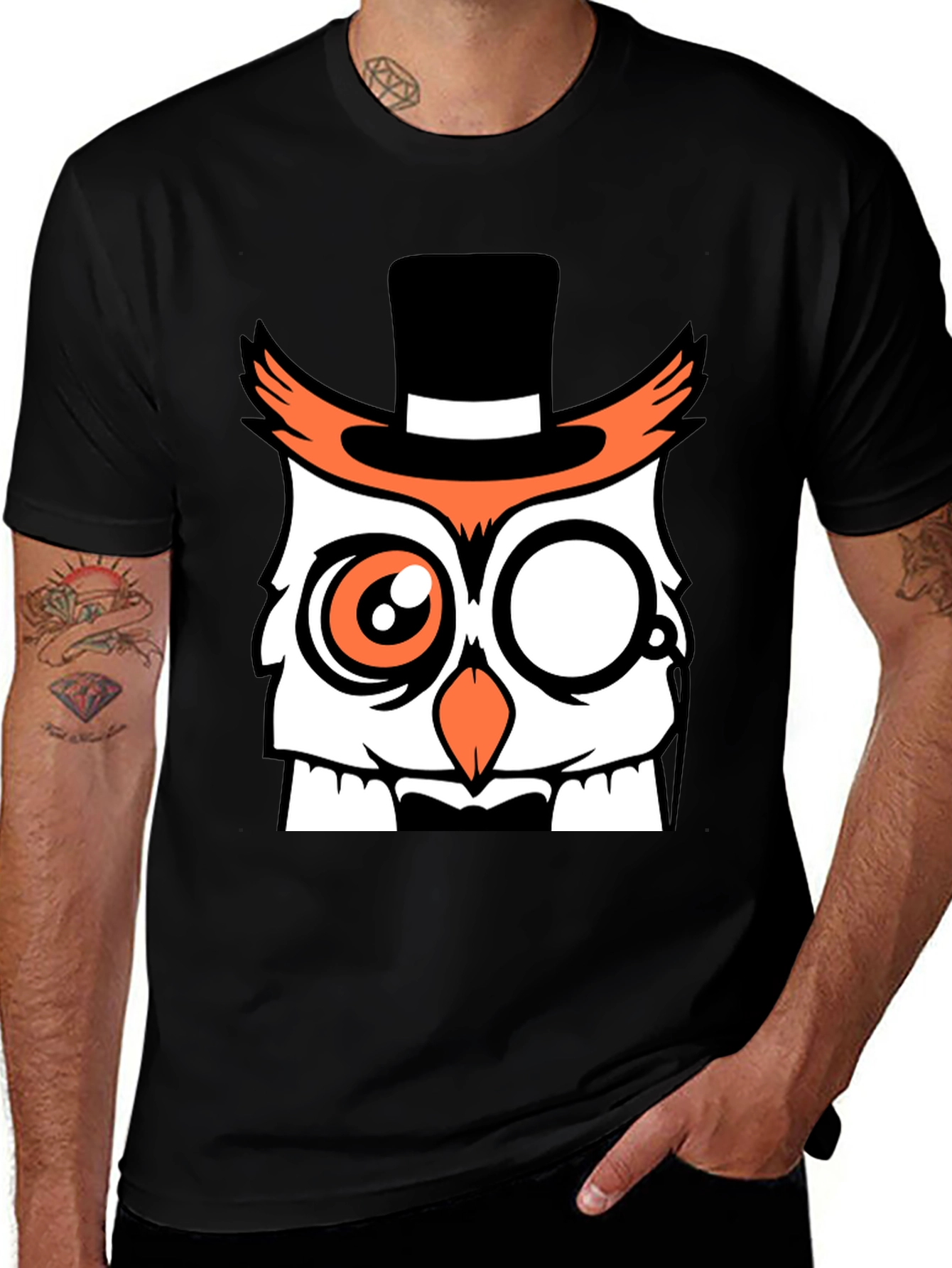 Variant 9 of Dapper Owl T-Shirt - Funny Cartoon Design