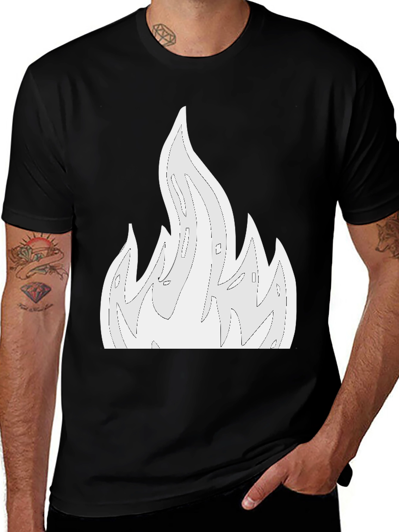 Flame Graphic Black T-Shirt