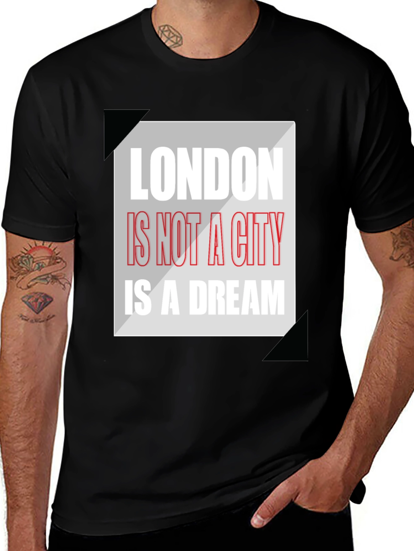 Variant 17 of London Dream Graphic Tee - Men's Black T-Shirt