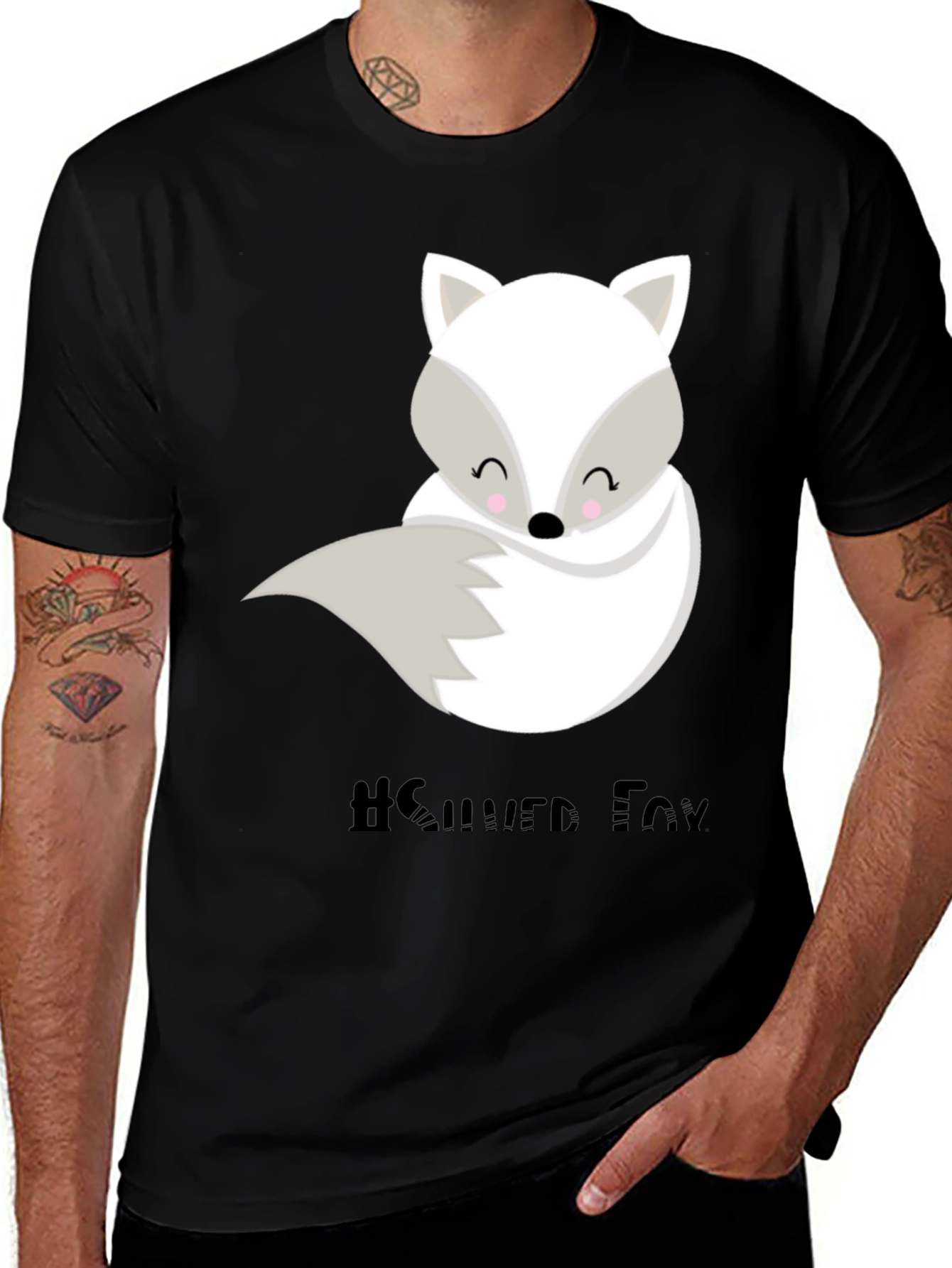 Variant 4 of Cute Silver Fox Graphic Tee - Unisex Style
