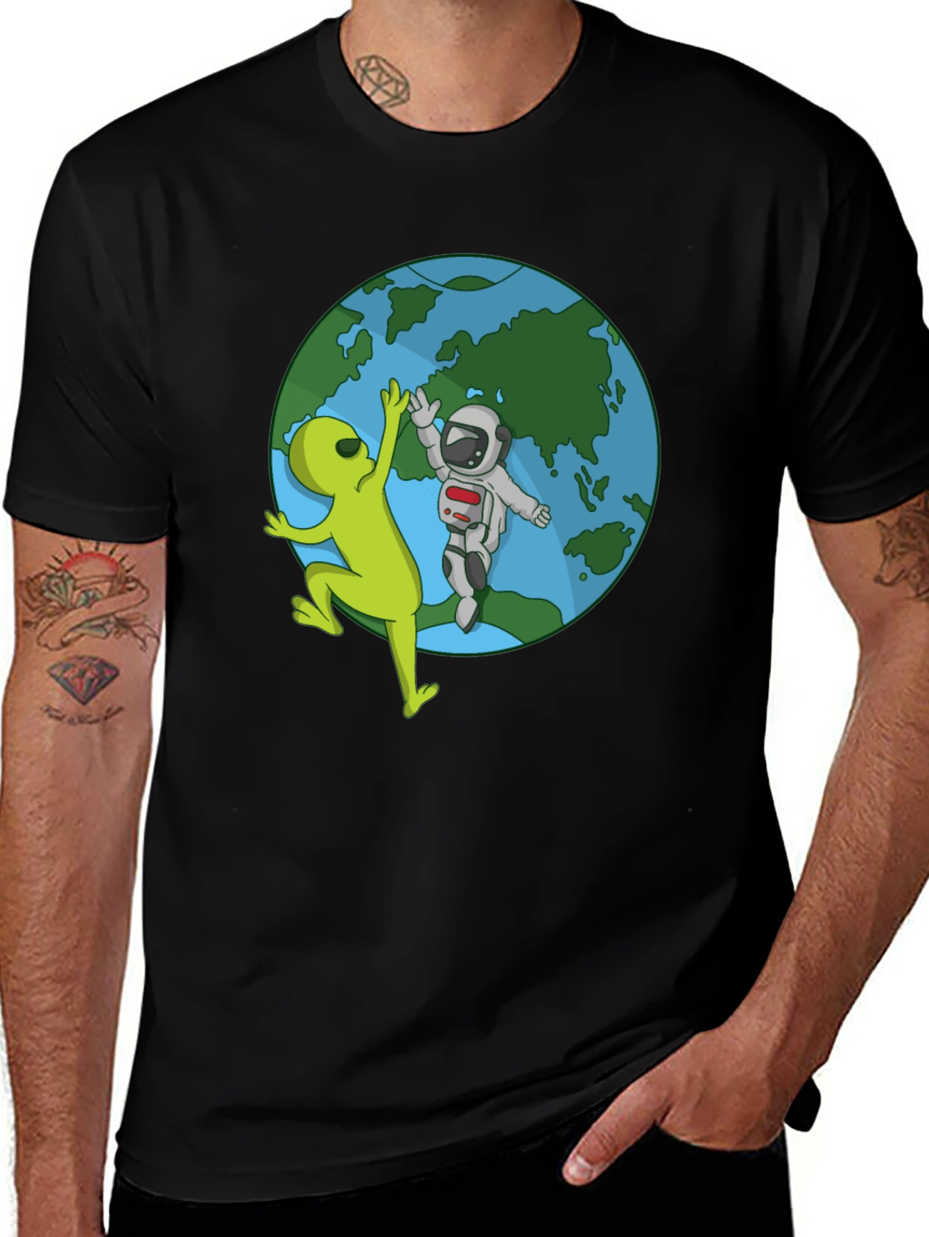 Variant 26 of Alien & Astronaut High Five T-Shirt