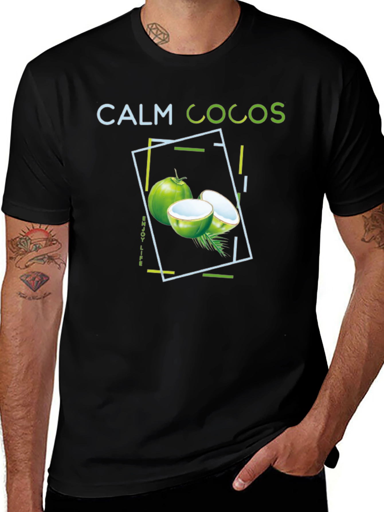Calm Cocos Graphic Tee - Tropical Vibe Shirt