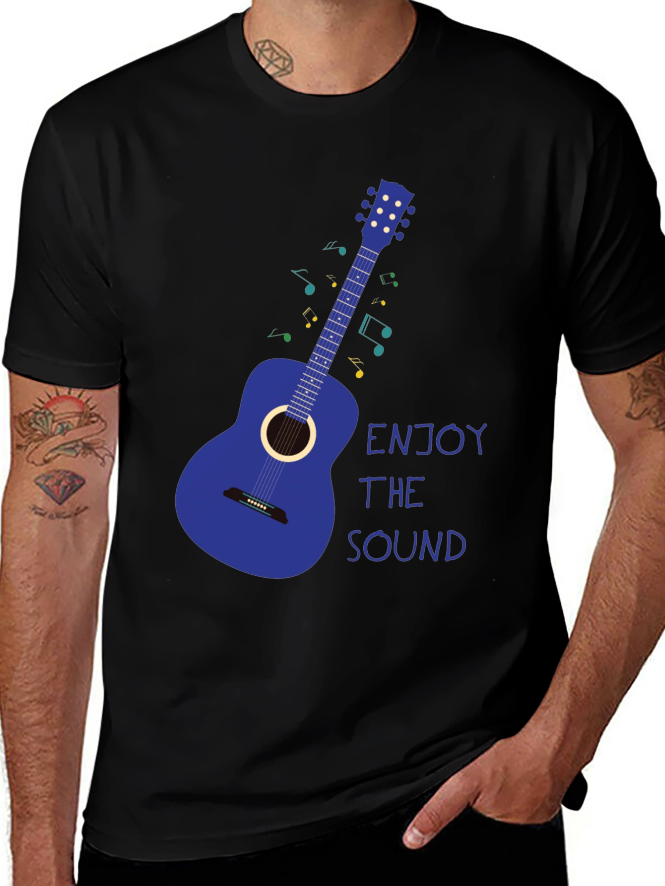 Variant 2 of Acoustic Guitar Graphic Tee - Enjoy the Sound!