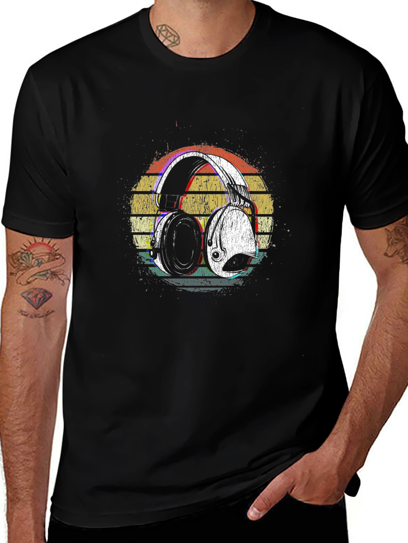Variant 20 of Retro Sunset Headphones Graphic T-Shirt