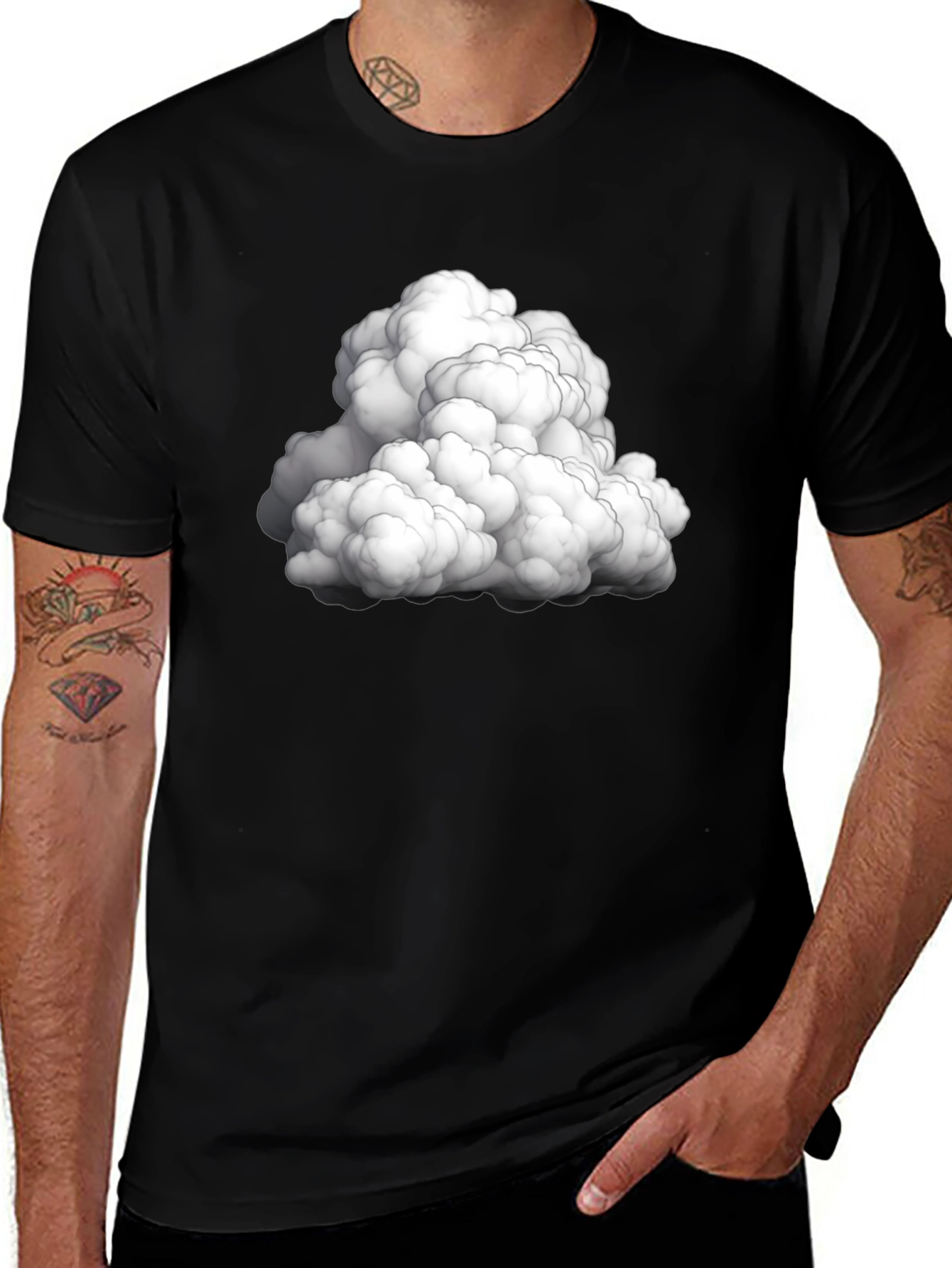 Variant 22 of Cloud Graphic Black T-Shirt - Soft Cotton Blend