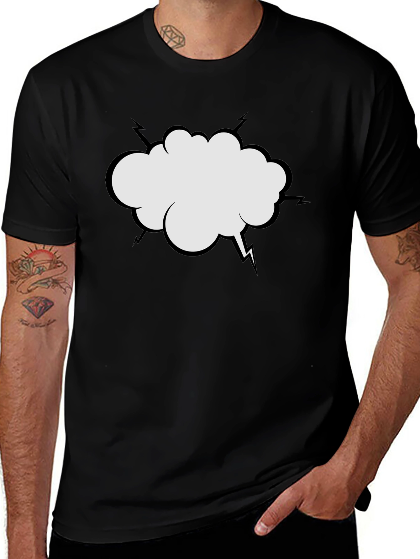 Comic Bubble Graphic Tee - Classic Black T-Shirt