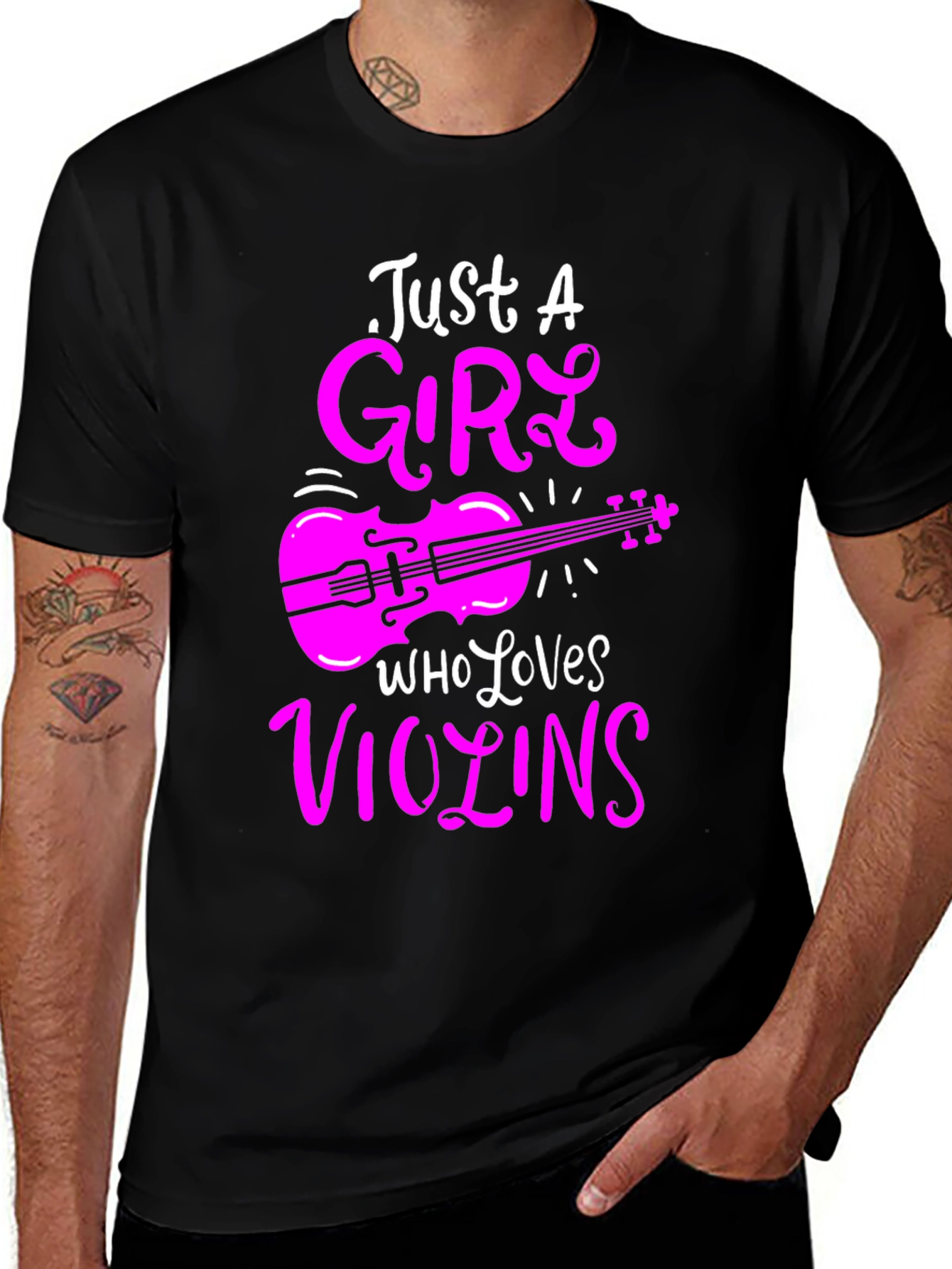 Variant 25 of Just A Girl Who Loves Violins T-Shirt - Musician Tee