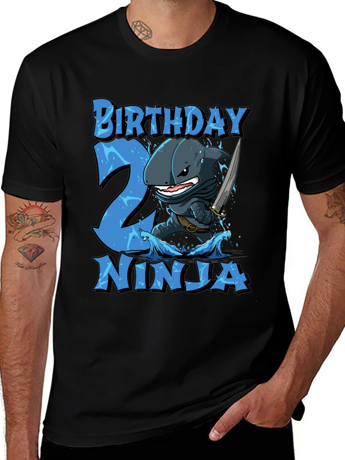 Variant 17 of Birthday Ninja Shark 2nd Birthday T-Shirt