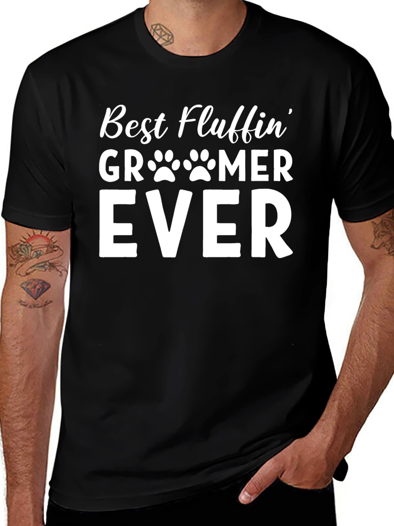 Variant 19 of Best Fluffin' Groomer Ever Black T-Shirt