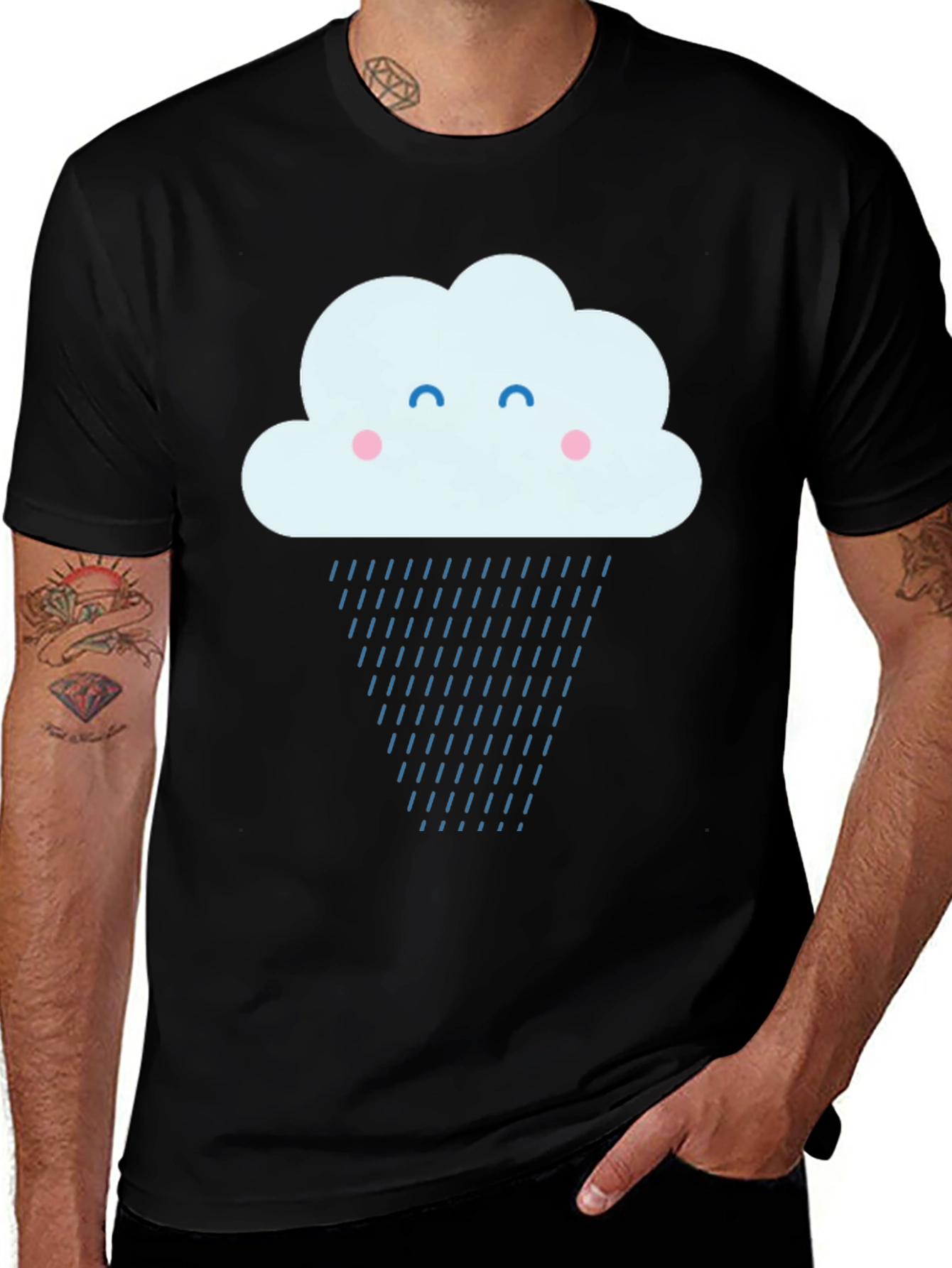 Rainy Cloud Graphic Tee - Black