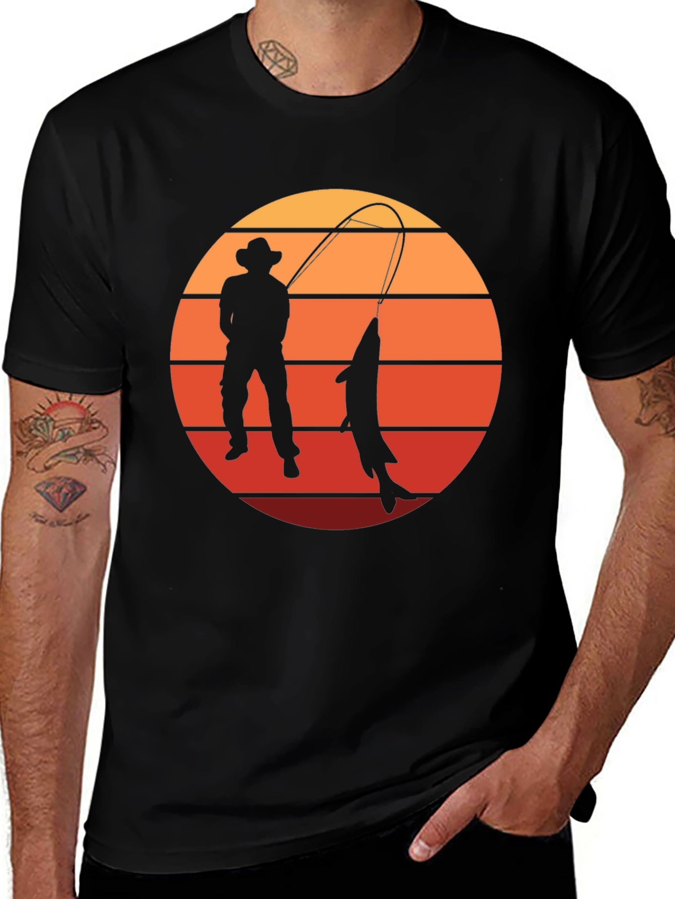 Variant 7 of Fisherman Sunset Graphic T-Shirt