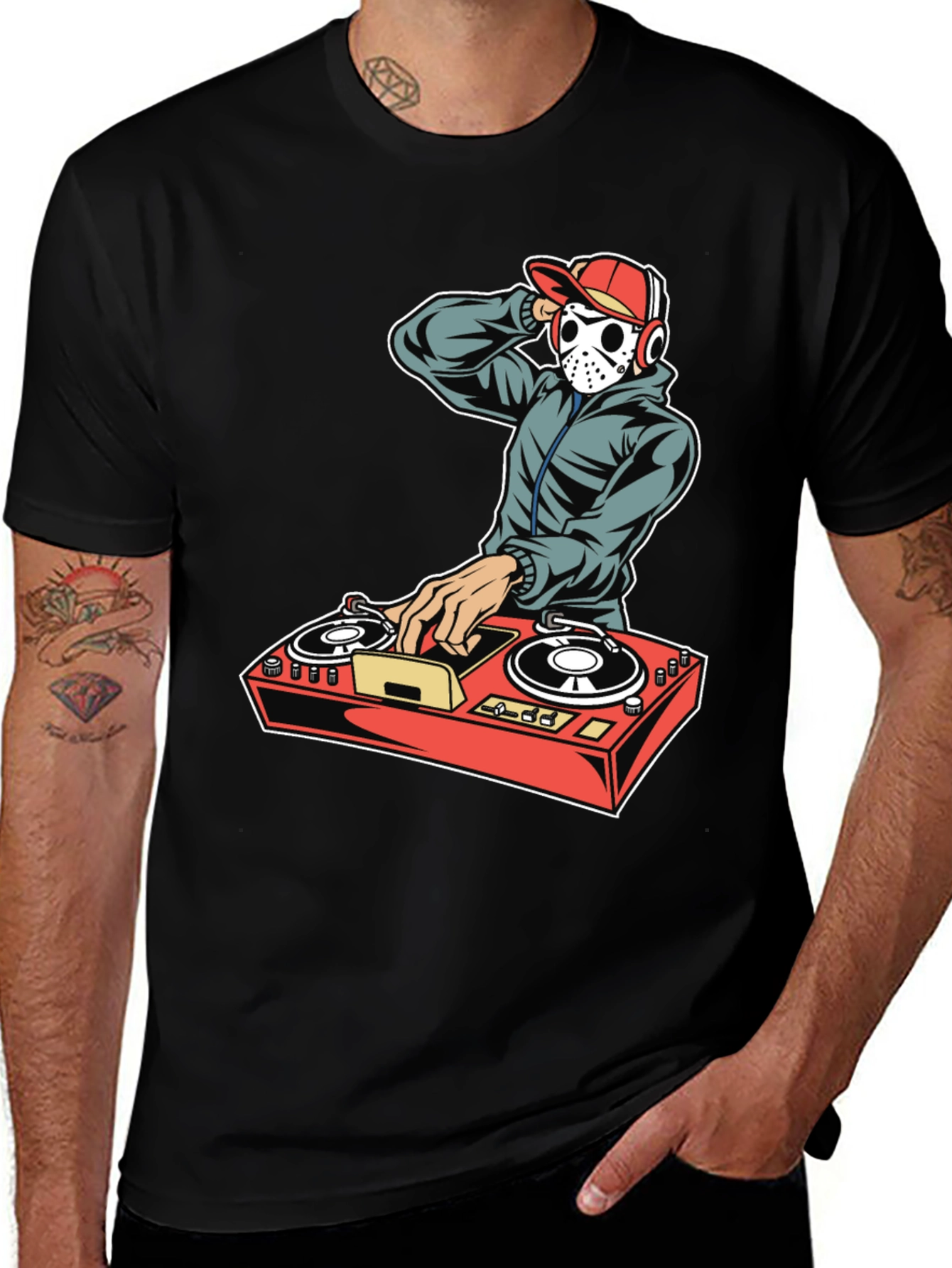 Variant 25 of DJ Hockey Mask T-Shirt - Music Mixer Graphic Tee