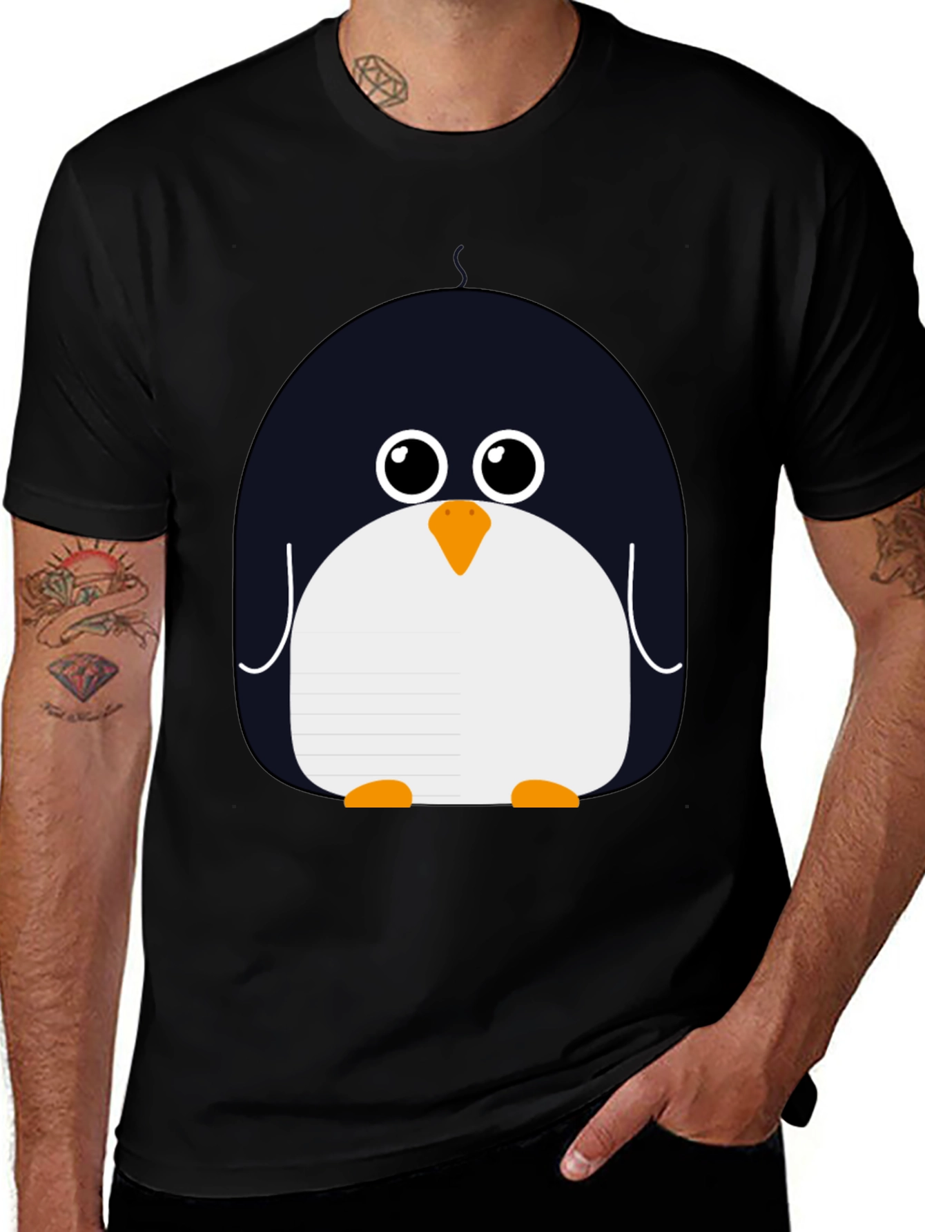 Variant 8 of Cute Penguin Graphic Black T-Shirt