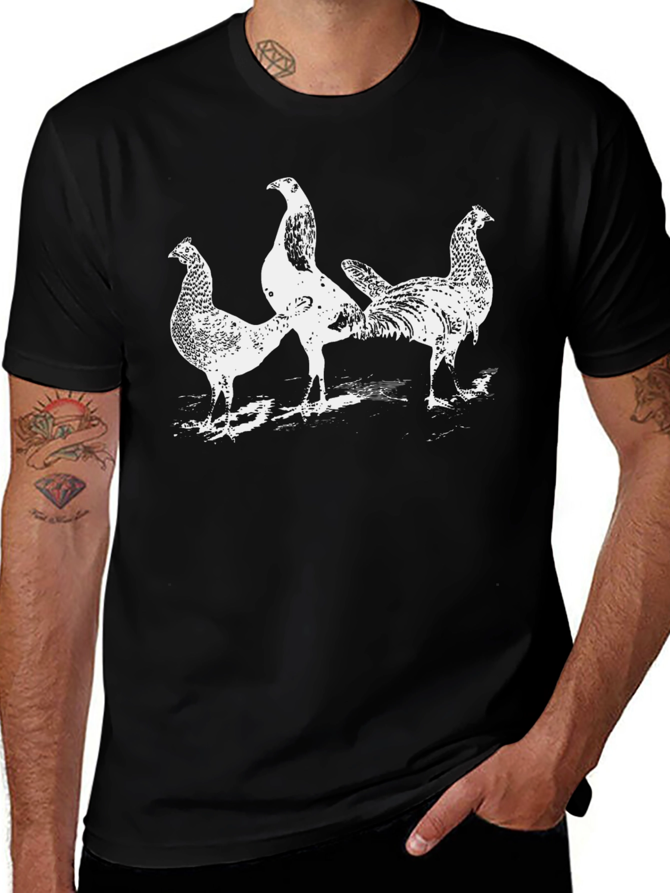 Variant 10 of Black Chicken Graphic T-Shirt - Unisex
