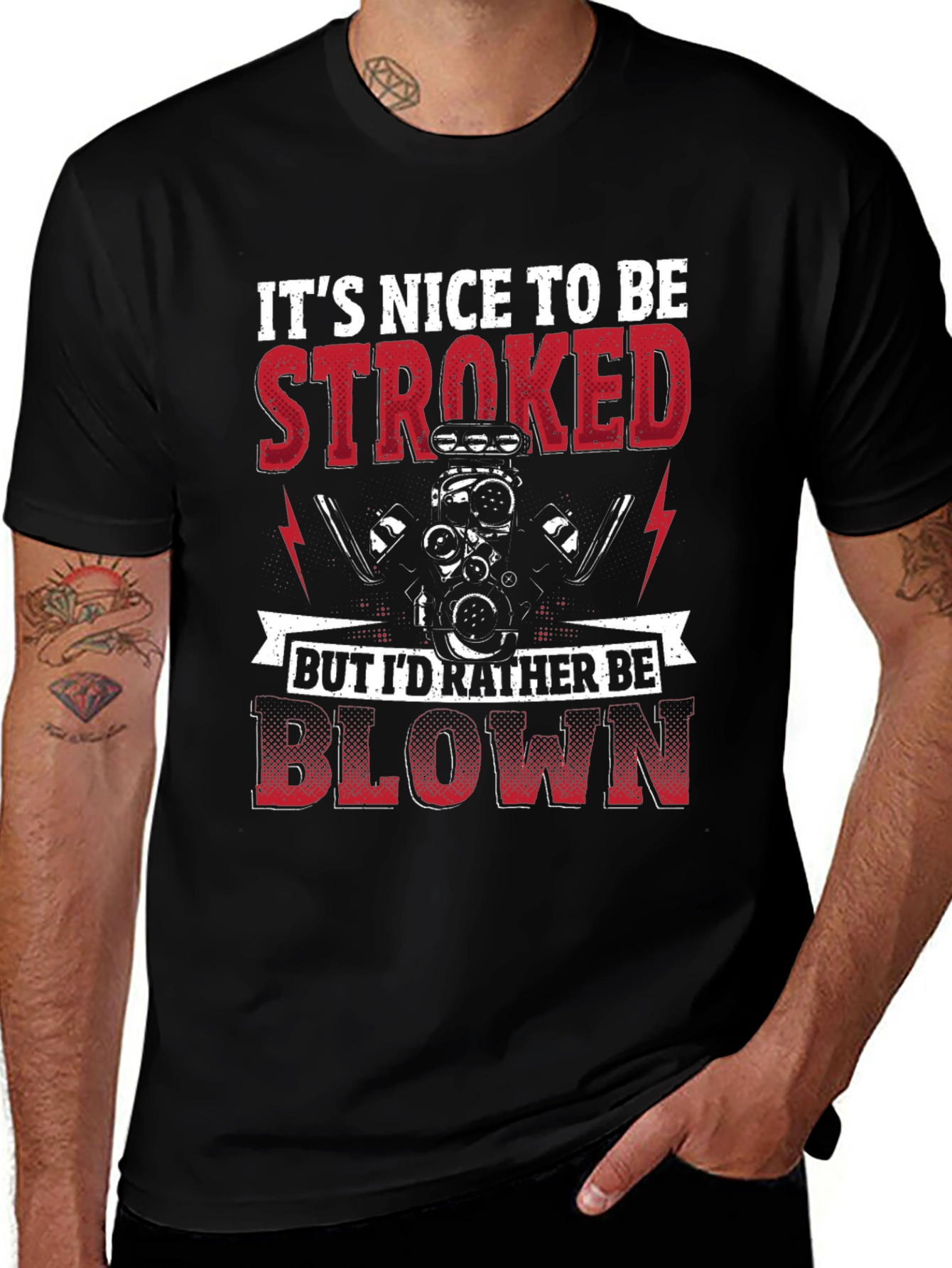 Variant 8 of It's Nice To Be Stroked Funny Car T-Shirt