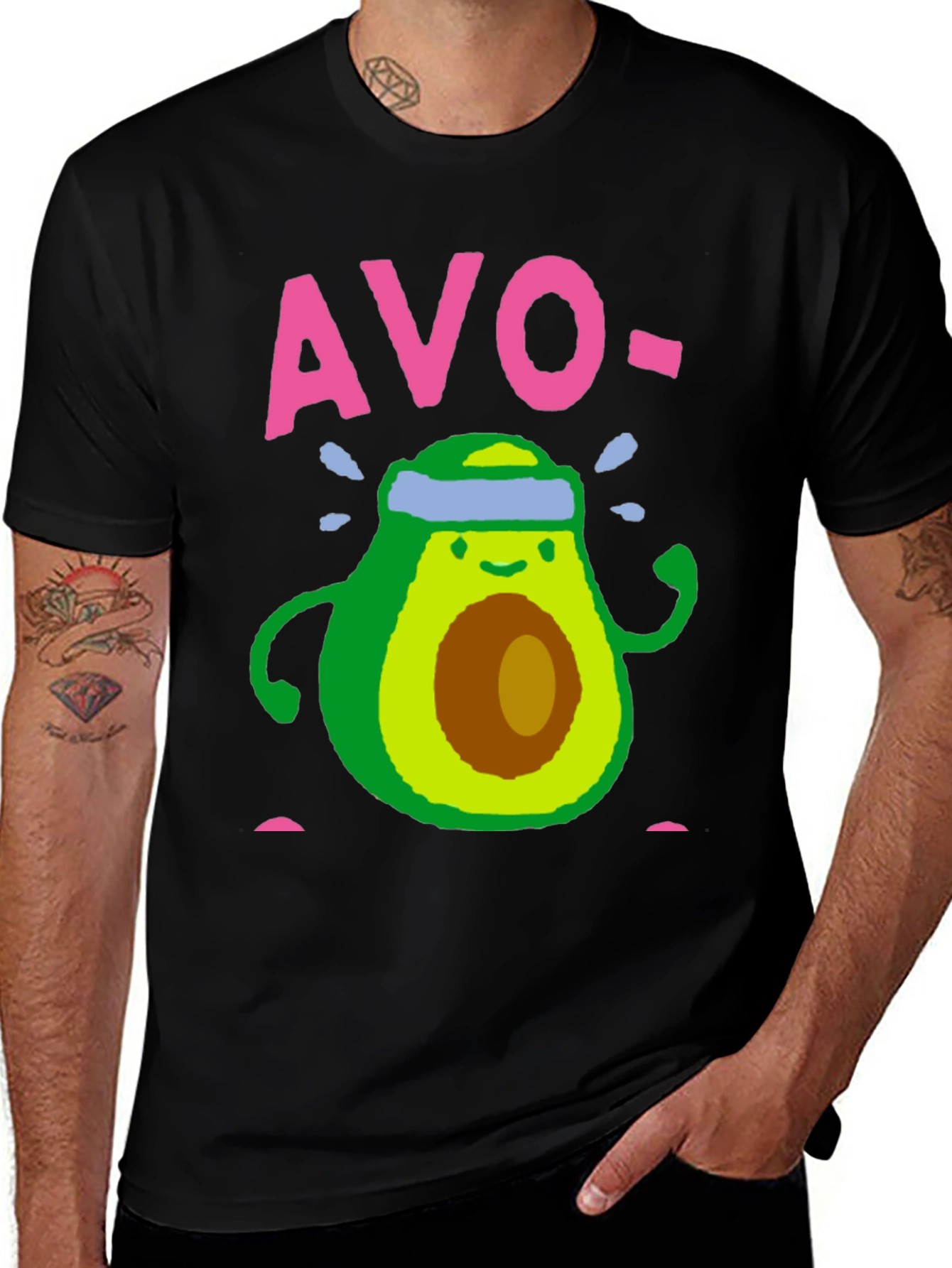 Variant 2 of Funny Avocado Running T-Shirt Gym Workout Tee