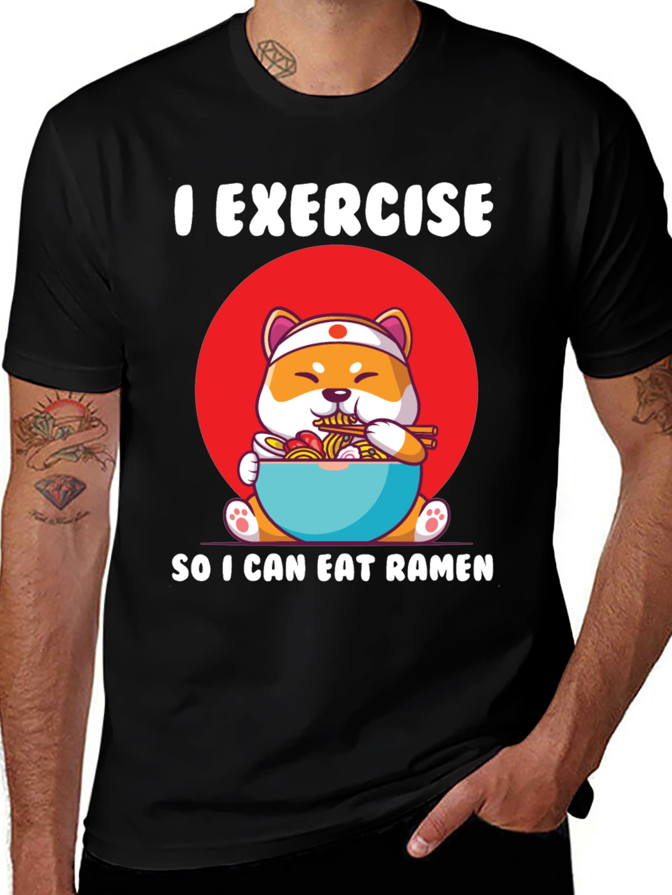 Black Exercise for Ramen T-Shirt main image