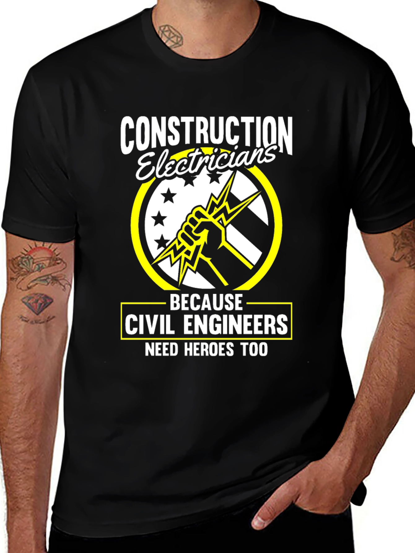 Construction Electricians Civil Engineers Hero Tee