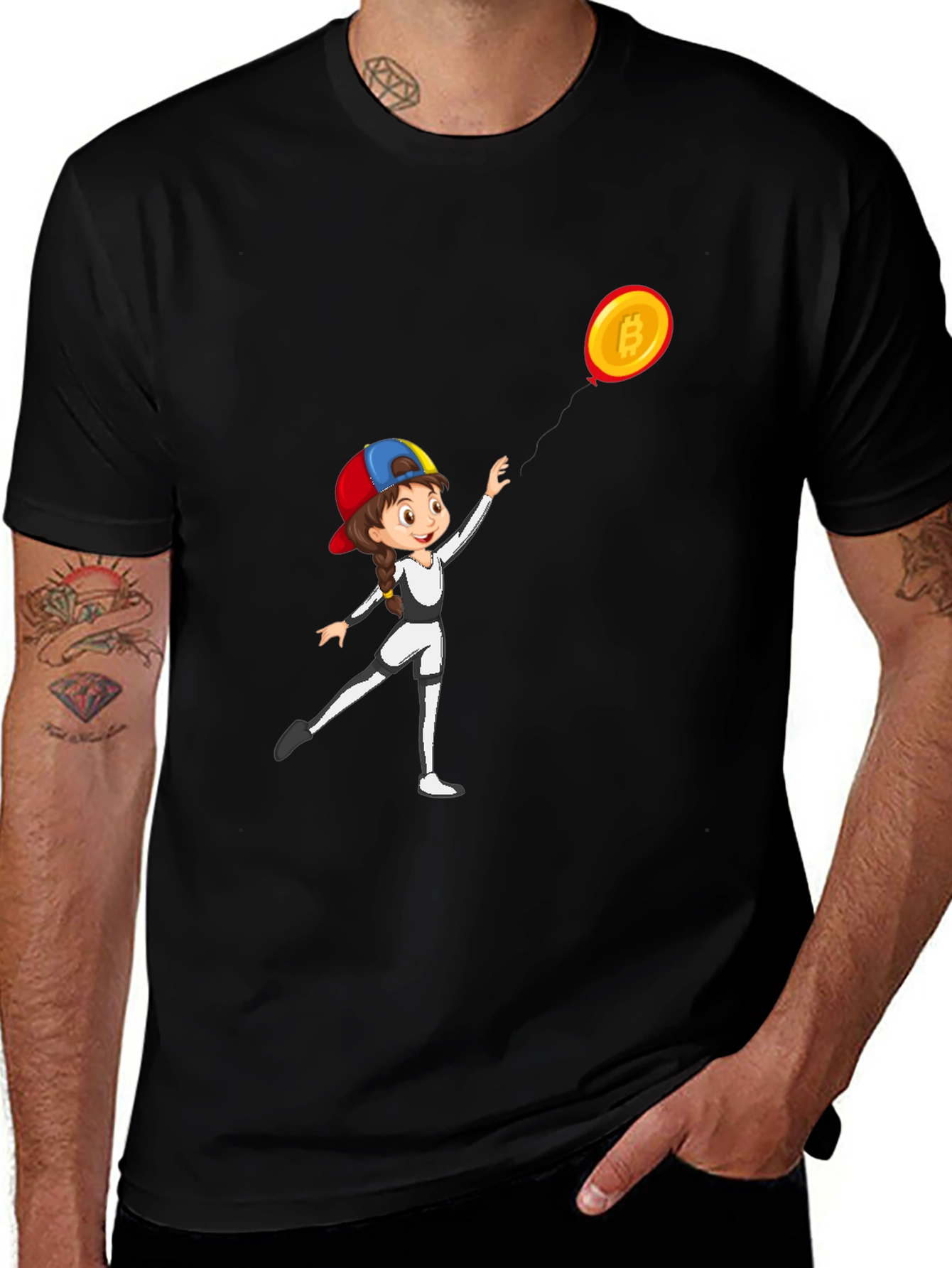 Variant 7 of Bitcoin Girl Black T-Shirt