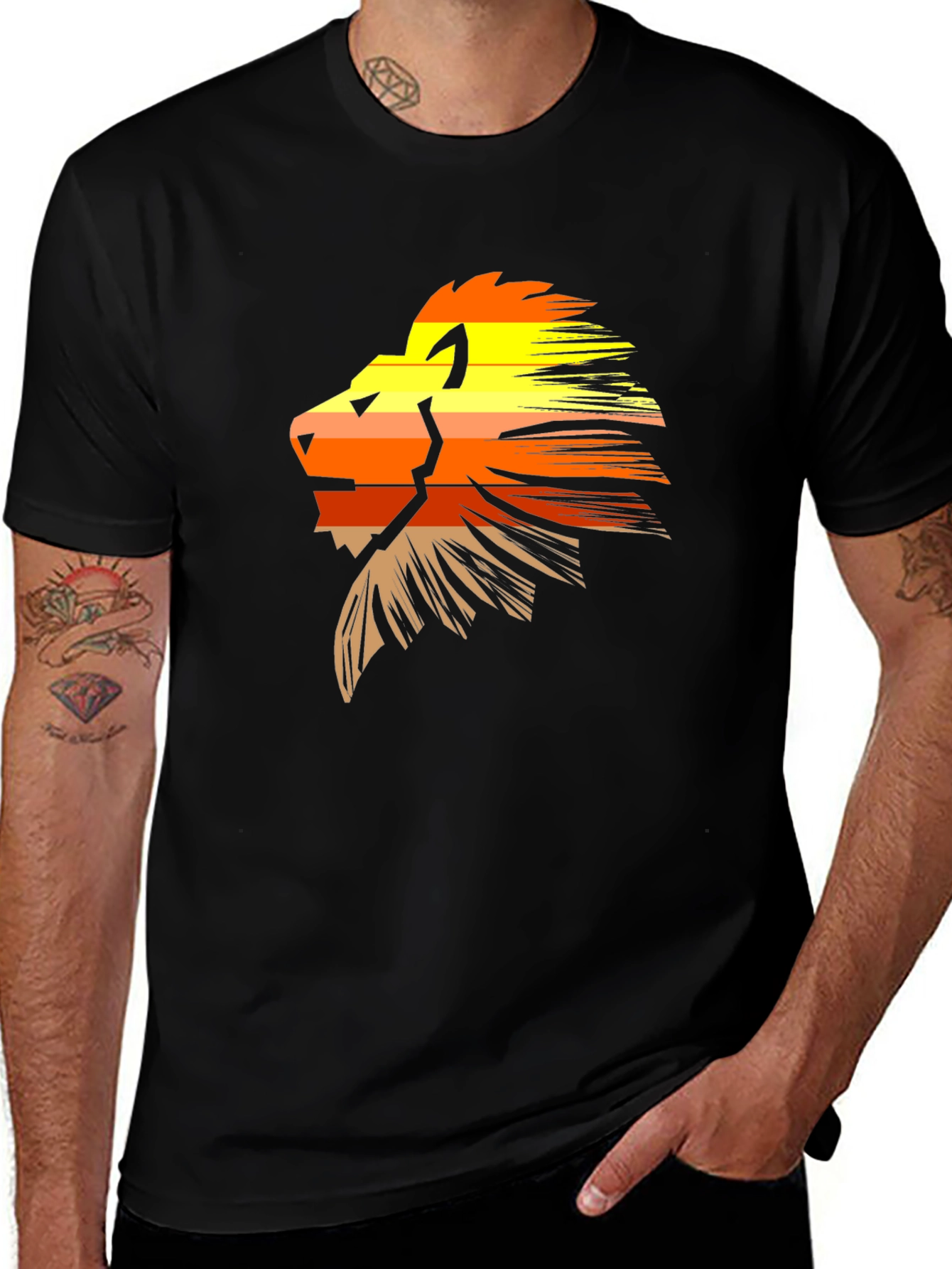 Variant 22 of Lion Graphic Tee - Stylish Black T-Shirt