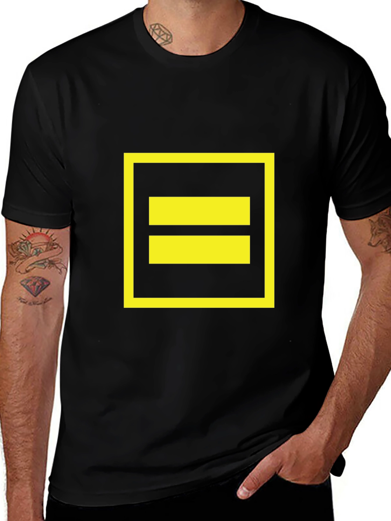 Variant 13 of Equality Symbol T-Shirt - Yellow Graphic Tee